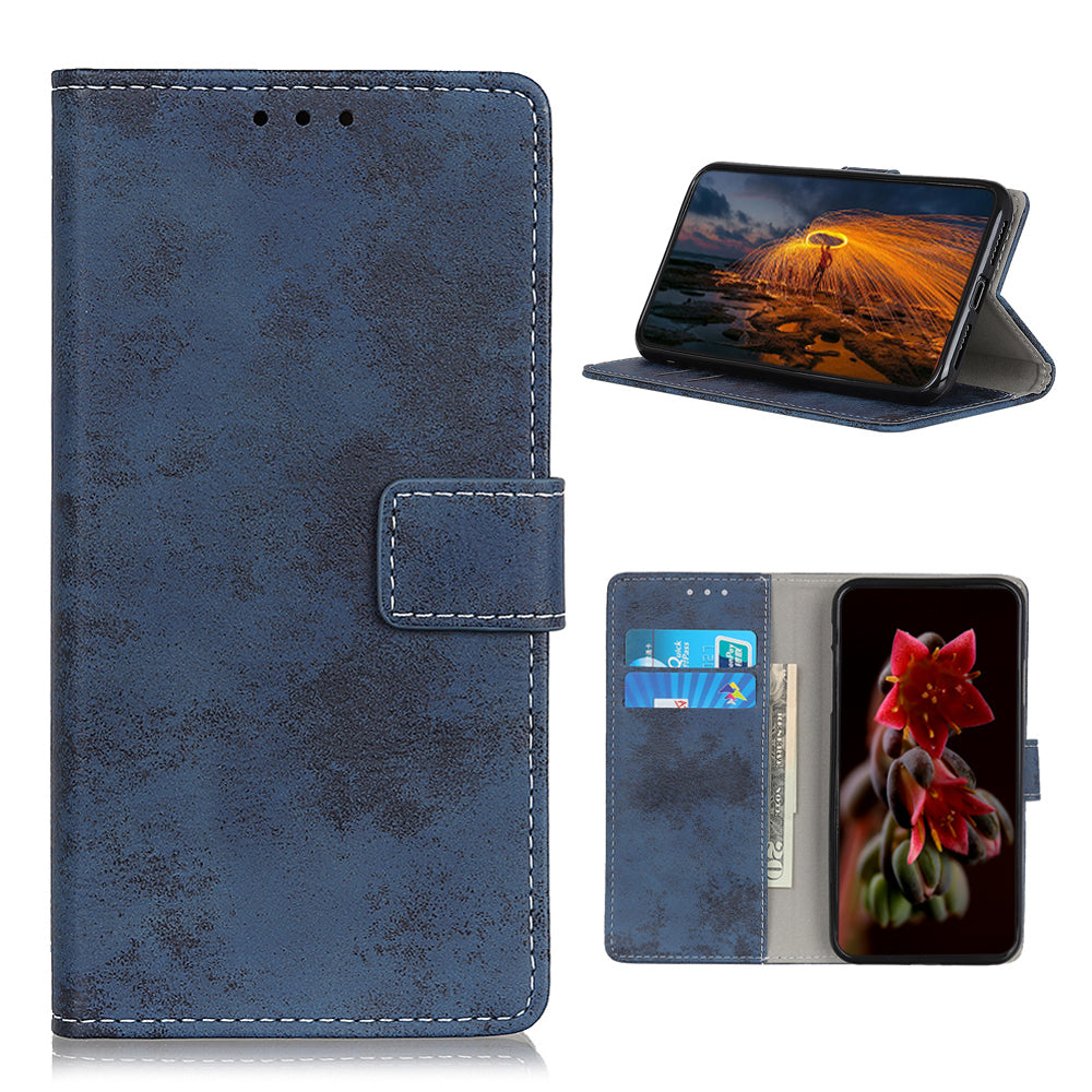 Retro PU Leather Magnetic Leather Shell for Samsung Galaxy S20 FE/S20 Fan Edition/S20 FE 5G/S20 Fan Edition 5G/S20 Lite - Blue