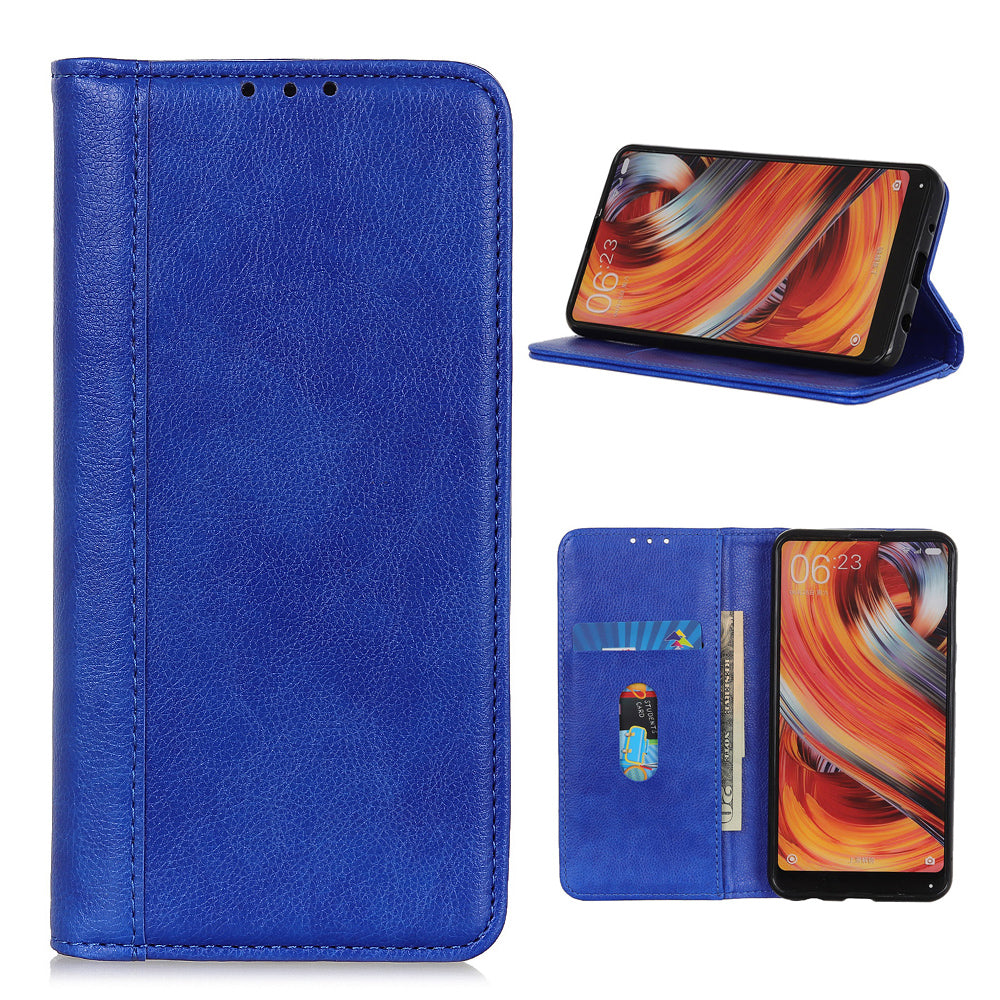 Auto-absorbed Litchi Skin Split Leather Cover for Samsung Galaxy S20 FE/S20 Fan Edition/S20 FE 5G/S20 Fan Edition 5G/S20 Lite/ S20 Fan Edition - Blue