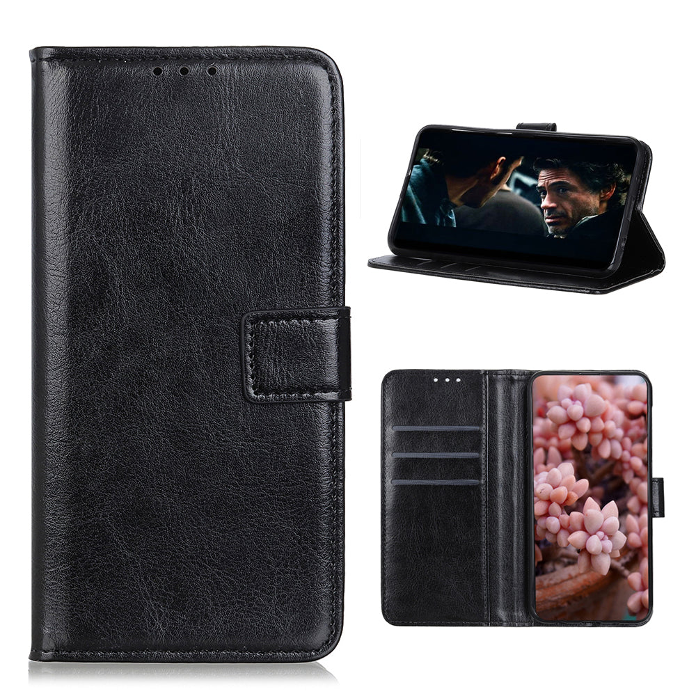 Crazy Horse Surface Leather with Wallet Case for Samsung Galaxy S20 FE/S20 Fan Edition/S20 FE 5G/S20 Fan Edition 5G - Black