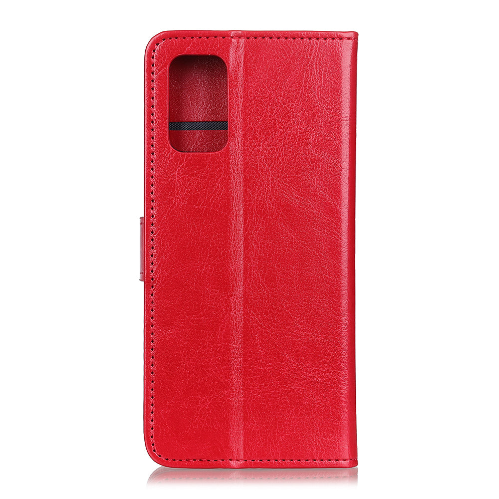 Crazy Horse Surface Leather with Wallet Case for Samsung Galaxy S20 FE/S20 Fan Edition/S20 FE 5G/S20 Fan Edition 5G - Red