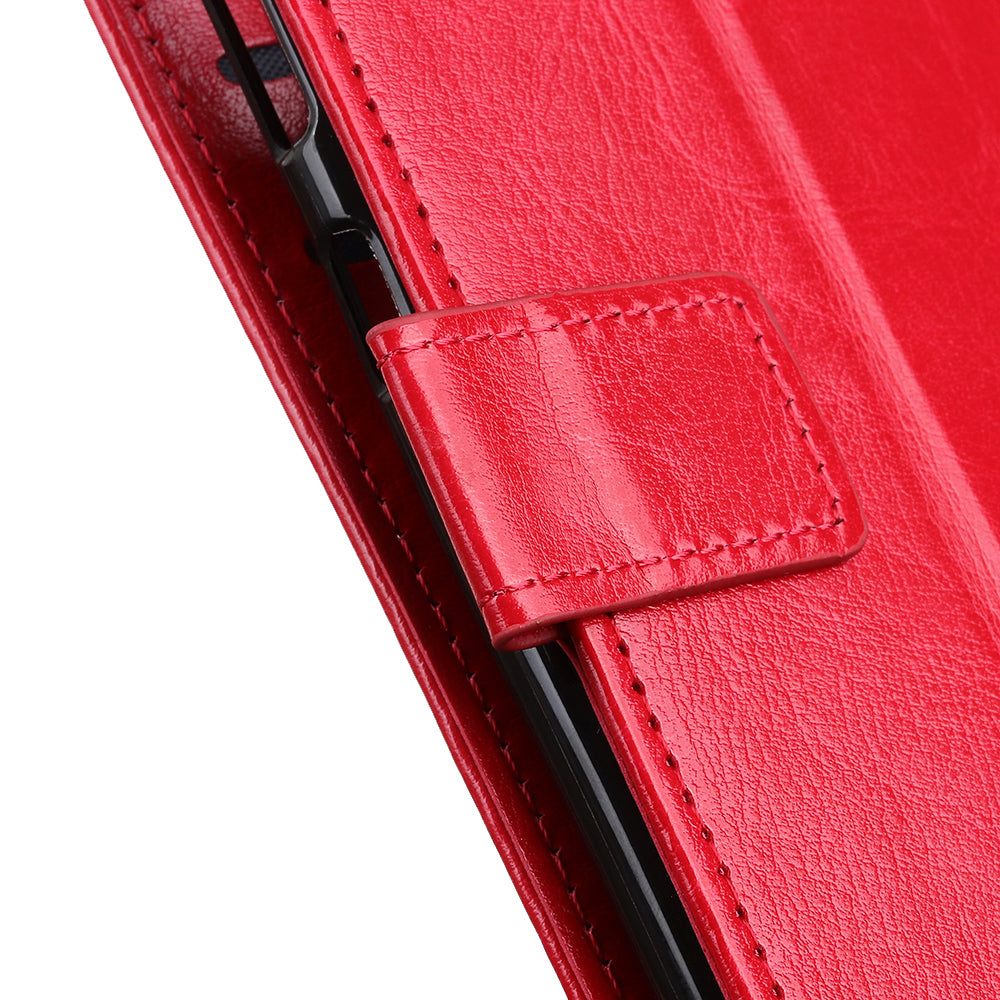 Crazy Horse Surface Leather with Wallet Case for Samsung Galaxy S20 FE/S20 Fan Edition/S20 FE 5G/S20 Fan Edition 5G - Red