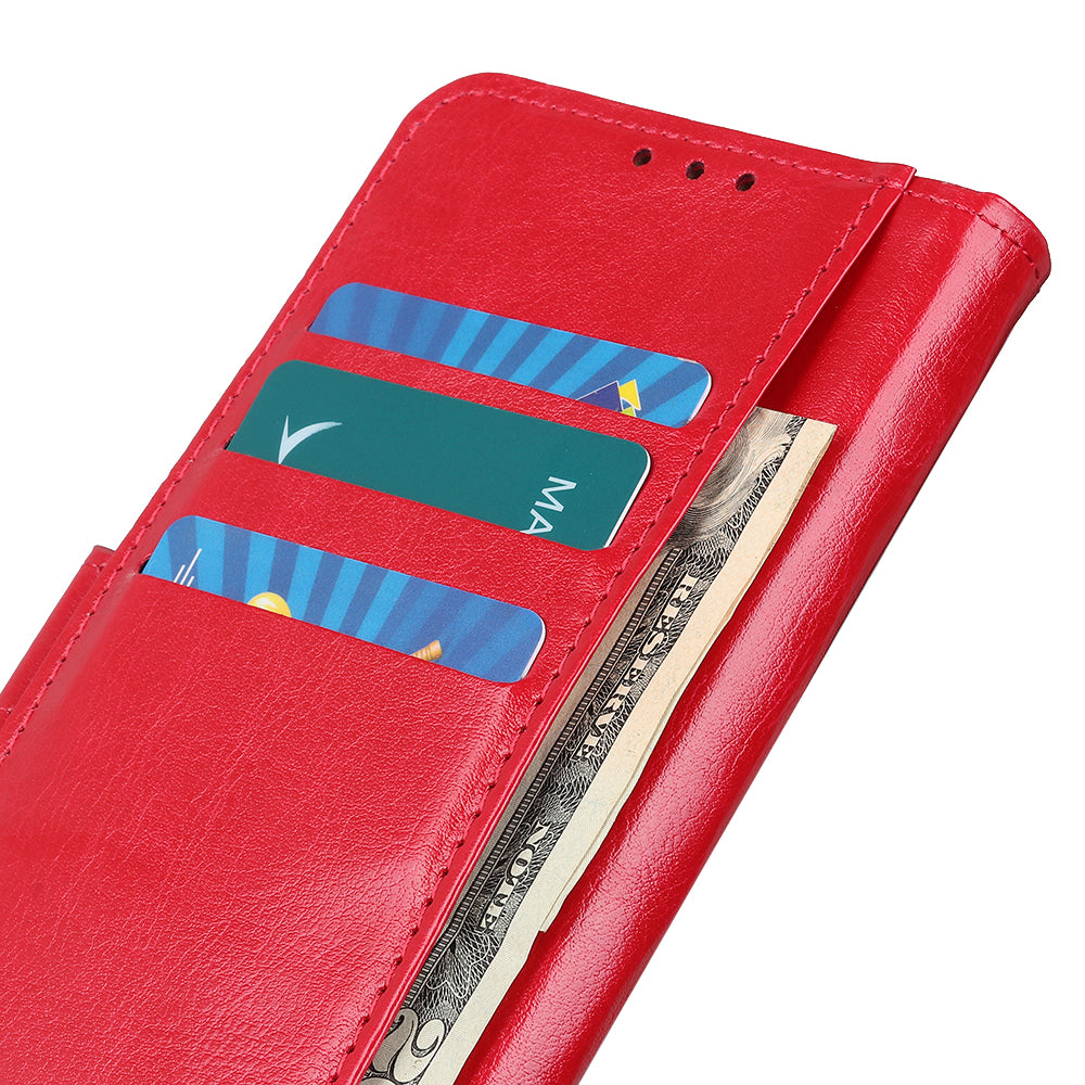 Crazy Horse Surface Leather with Wallet Case for Samsung Galaxy S20 FE/S20 Fan Edition/S20 FE 5G/S20 Fan Edition 5G - Red