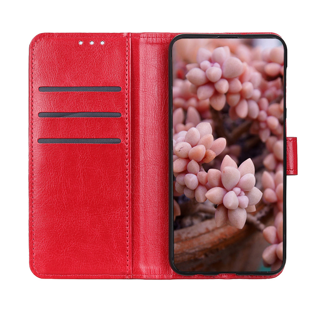 Crazy Horse Surface Leather with Wallet Case for Samsung Galaxy S20 FE/S20 Fan Edition/S20 FE 5G/S20 Fan Edition 5G - Red