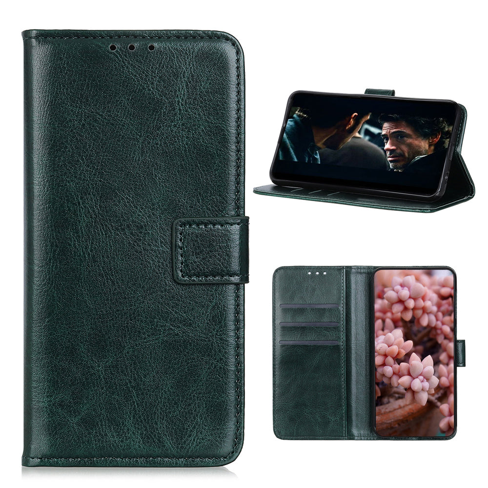 Crazy Horse Surface Leather with Wallet Case for Samsung Galaxy S20 FE/S20 Fan Edition/S20 FE 5G/S20 Fan Edition 5G - Green