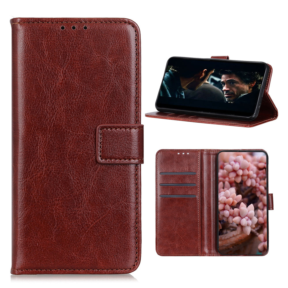 Crazy Horse Surface Leather with Wallet Case for Samsung Galaxy S20 FE/S20 Fan Edition/S20 FE 5G/S20 Fan Edition 5G - Brown