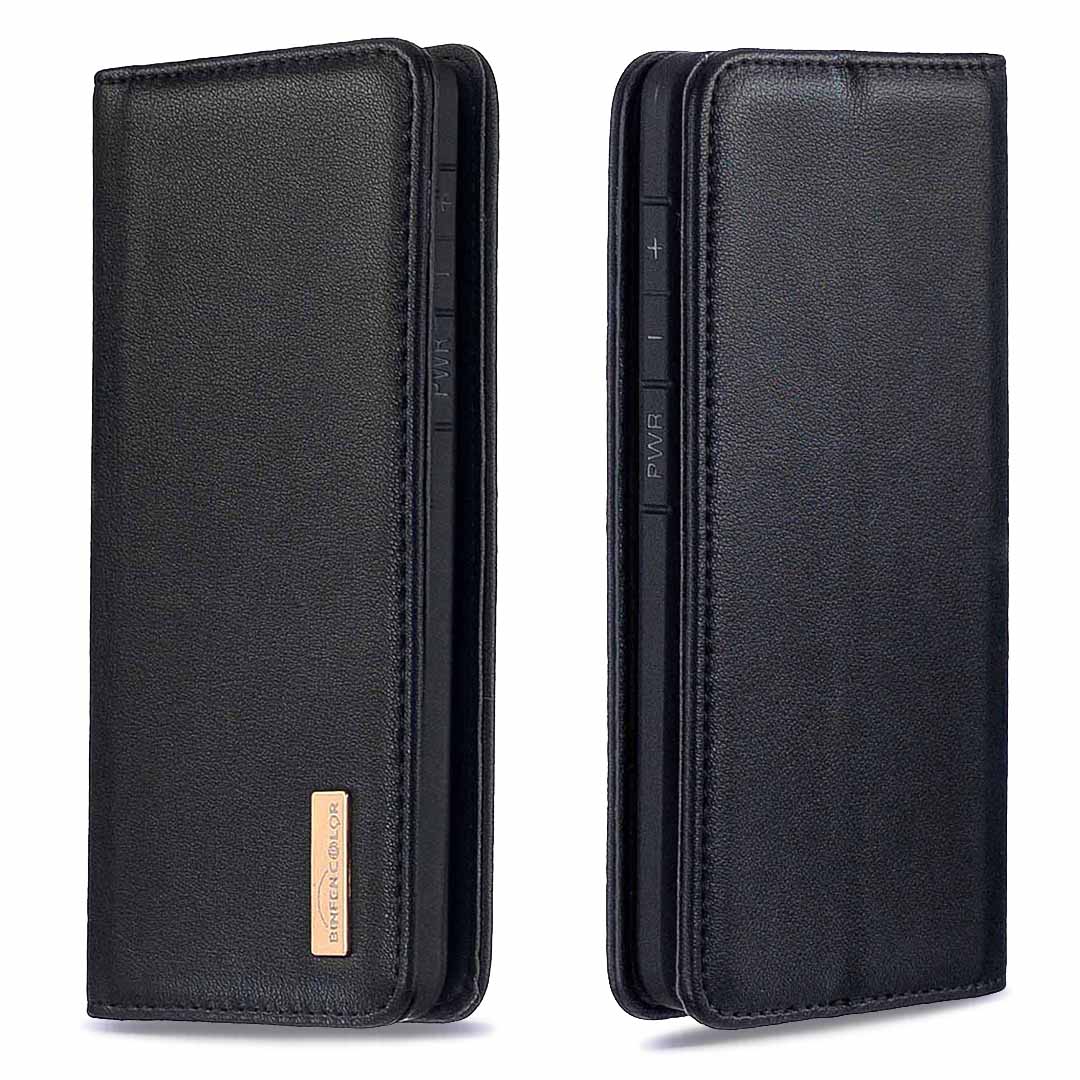 Detachable 2-in-1 Genuine Leather Wallet Stand Case for Samsung Galaxy S20 Plus / S20 Plus 5G - Black