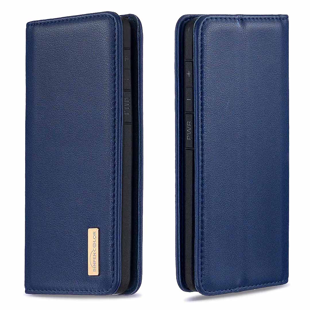 Detachable 2-in-1 Genuine Leather Wallet Stand Case for Samsung Galaxy S20 Plus / S20 Plus 5G - Blue