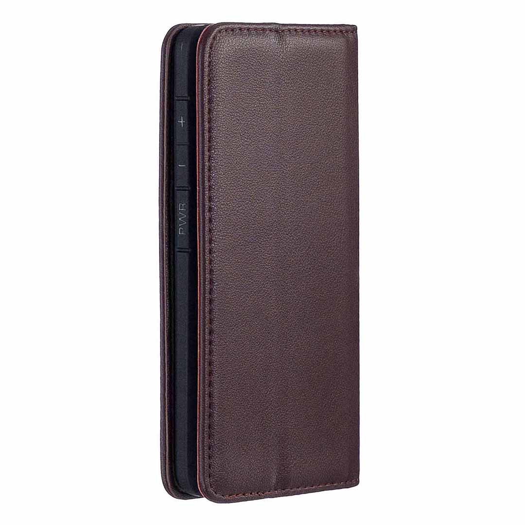 Detachable 2-in-1 Genuine Leather Wallet Stand Case for Samsung Galaxy S20 Plus / S20 Plus 5G - Brown