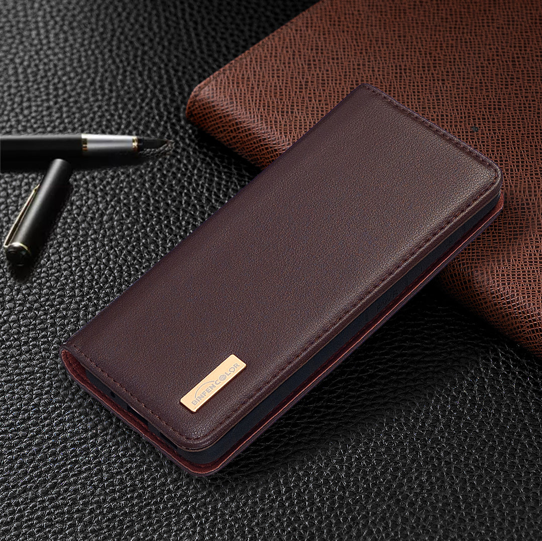 Detachable 2-in-1 Genuine Leather Wallet Stand Case for Samsung Galaxy S20 Plus / S20 Plus 5G - Brown