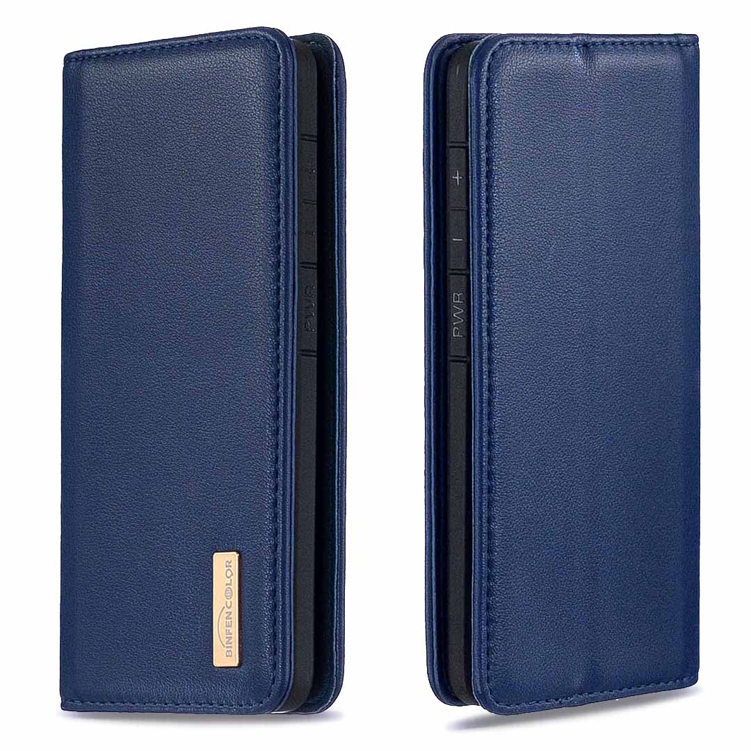 Detachable 2-in-1 Genuine Leather Wallet Stand Case for Samsung Galaxy S20 Ultra - Blue