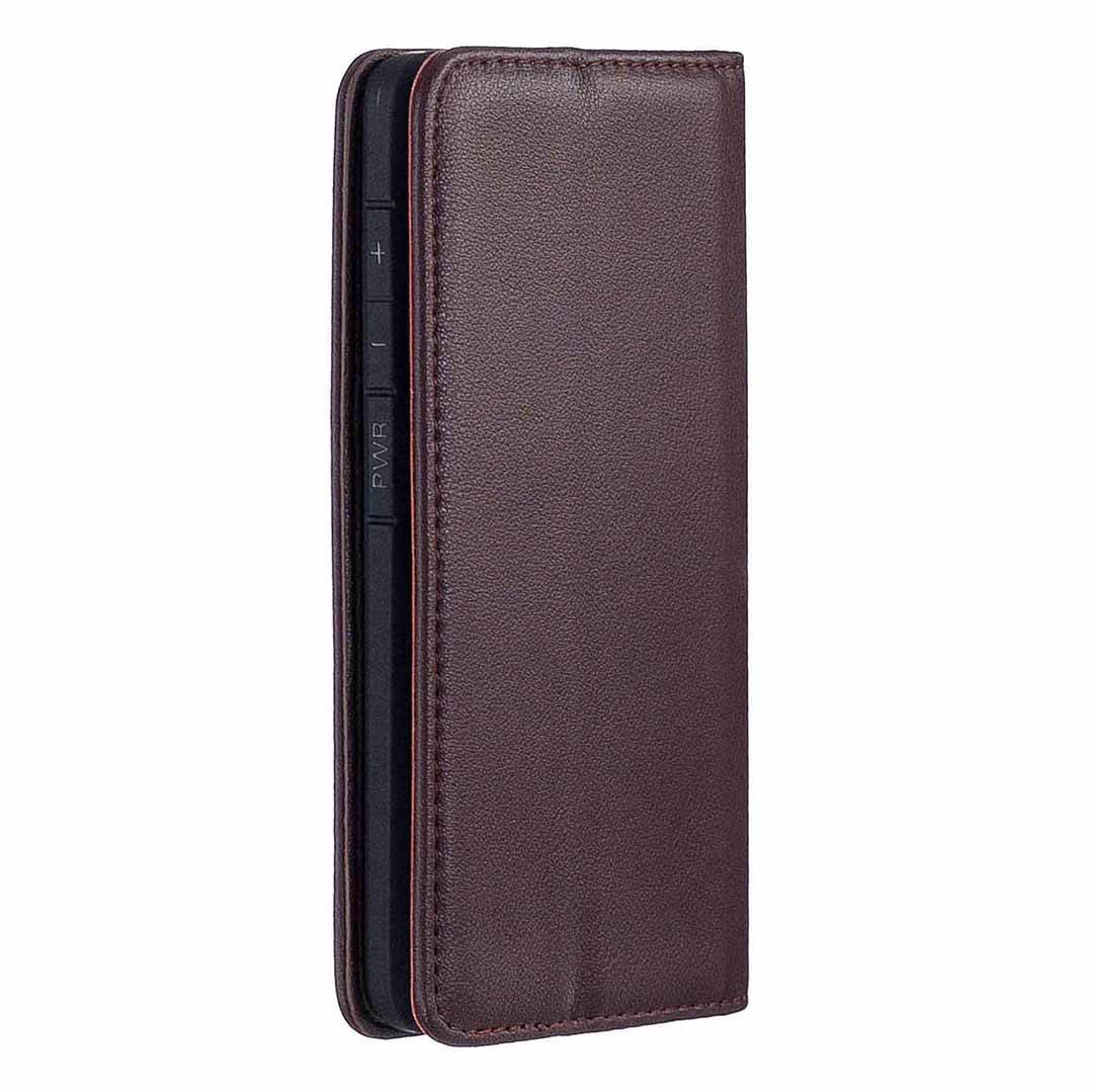 Detachable 2-in-1 Genuine Leather Wallet Stand Case for Samsung Galaxy S20 Ultra - Brown