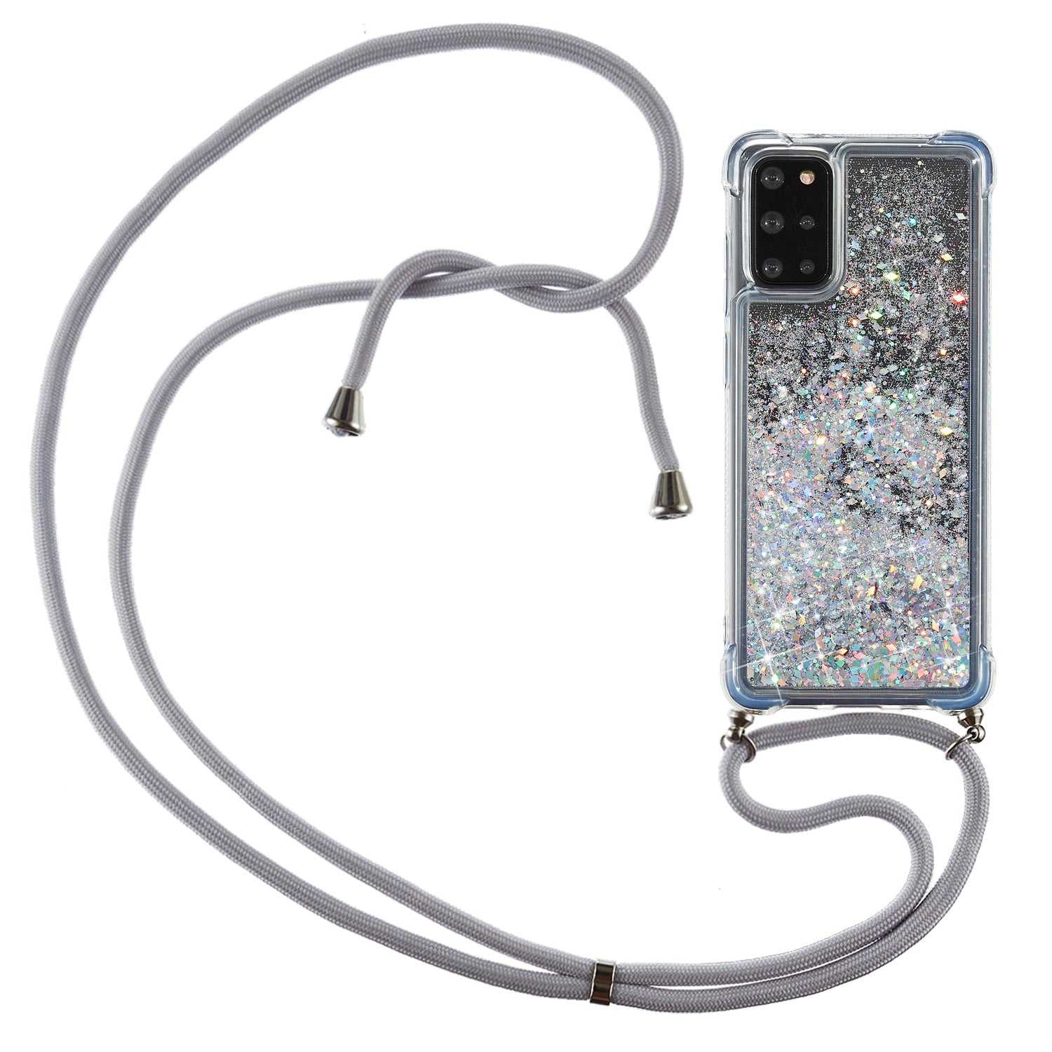 Glitter Powder Skin Quicksand Style TPU Back Case for Samsung Galaxy S20 Plus - White