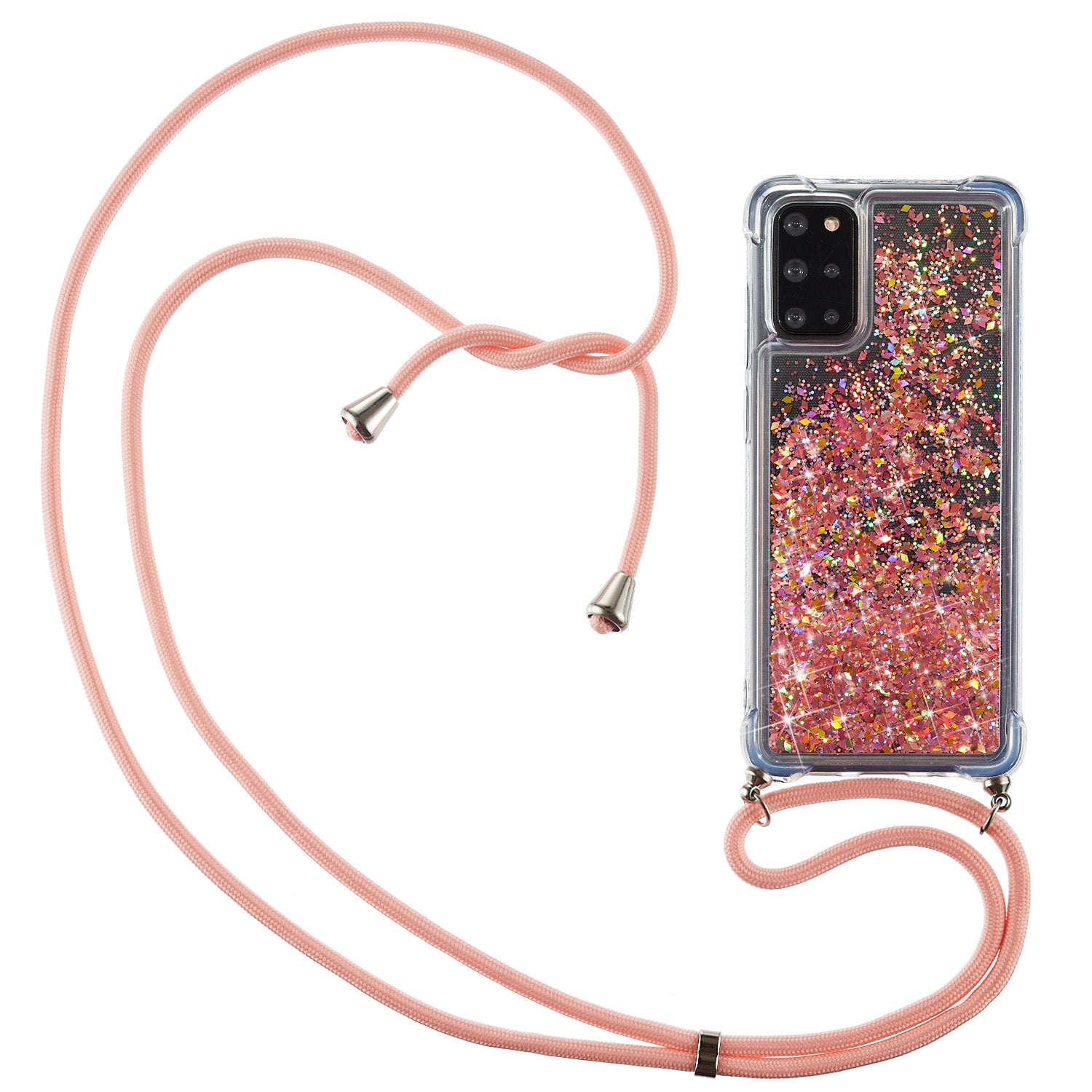 Glitter Powder Skin Quicksand Style TPU Back Case for Samsung Galaxy S20 Plus - Orange