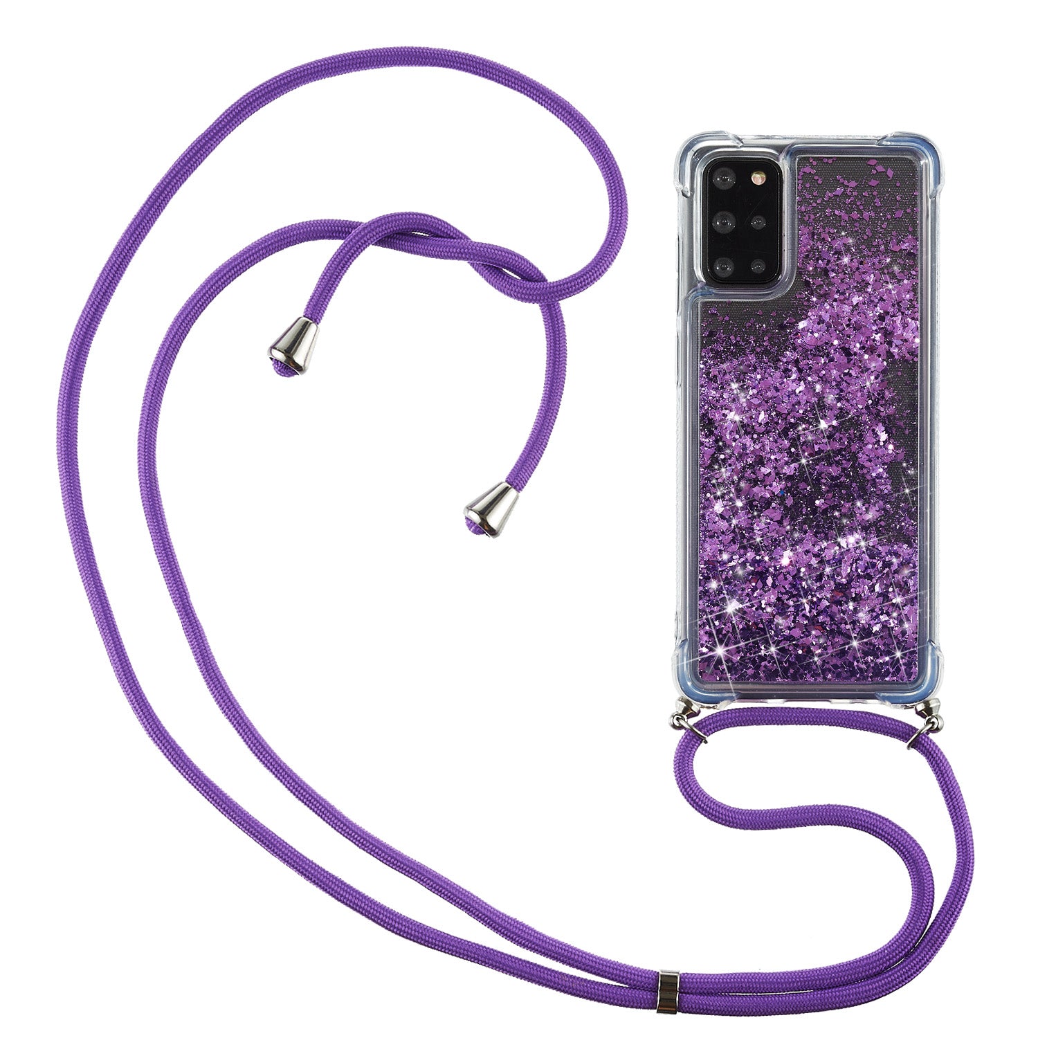 Glitter Powder Skin Quicksand Style TPU Back Case for Samsung Galaxy S20 Plus - Purple