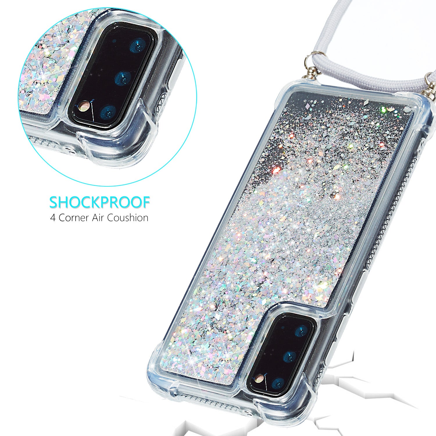 Glitter Powder Quicksand TPU Back Case for Samsung Galaxy S20 4G/S20 5G - Grey