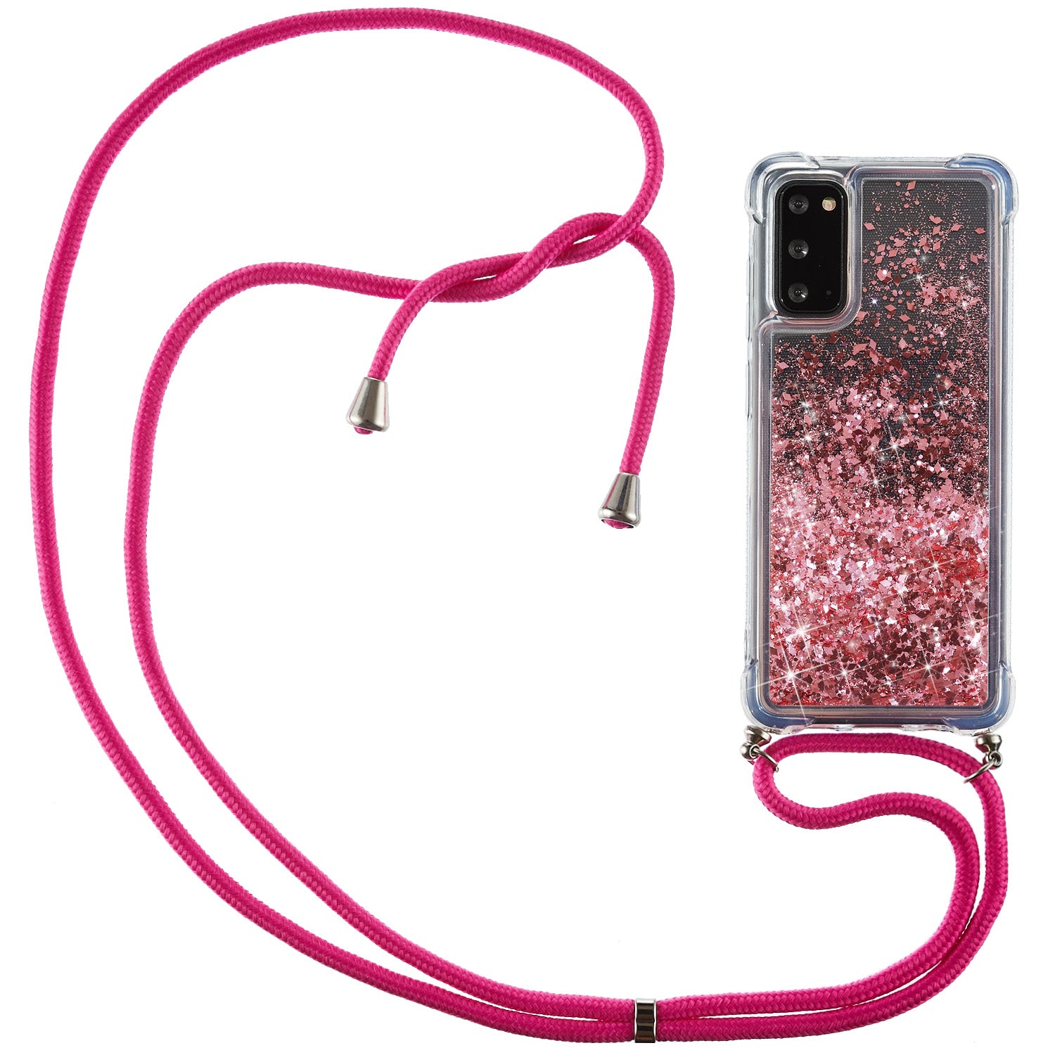 Glitter Powder Quicksand TPU Back Case for Samsung Galaxy S20 4G/S20 5G - Rose