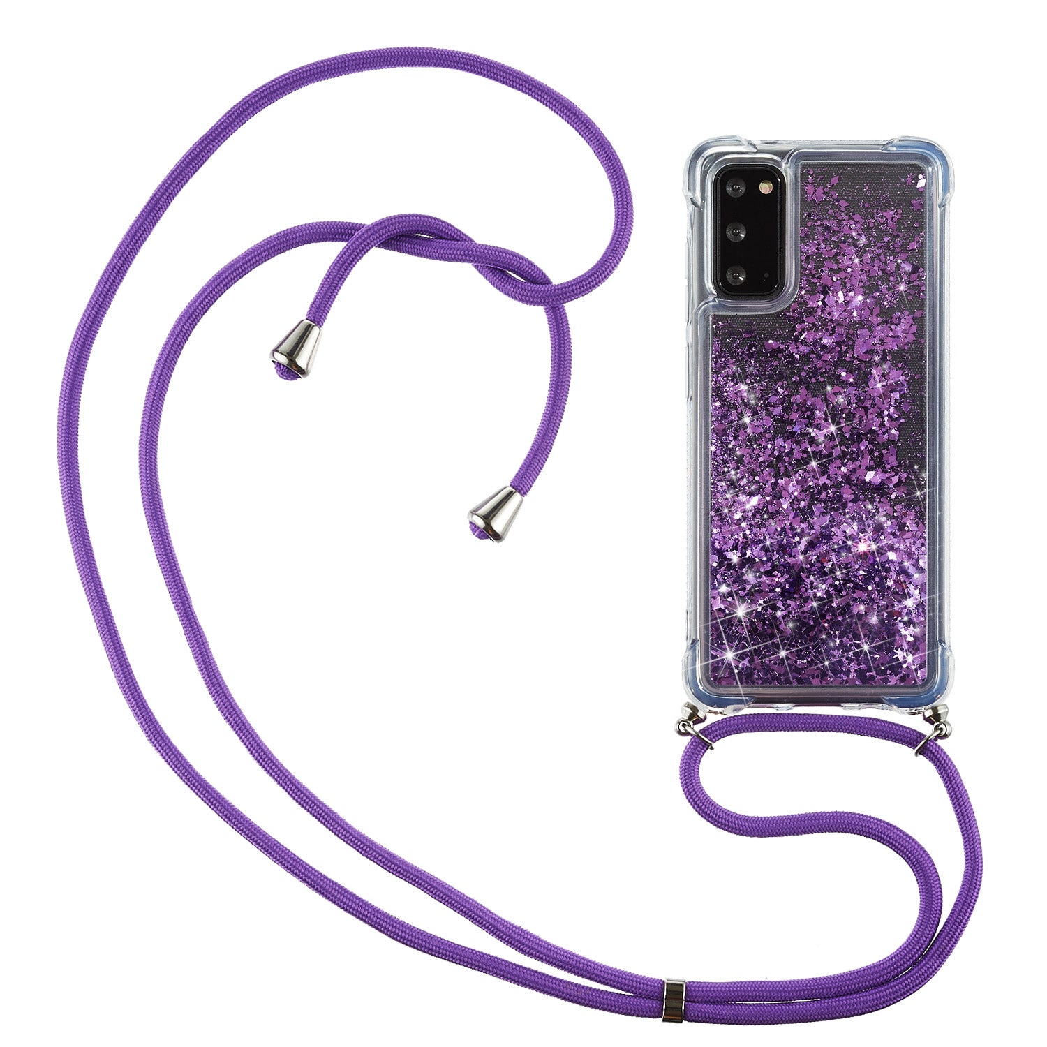 Glitter Powder Quicksand TPU Back Case for Samsung Galaxy S20 4G/S20 5G - Purple