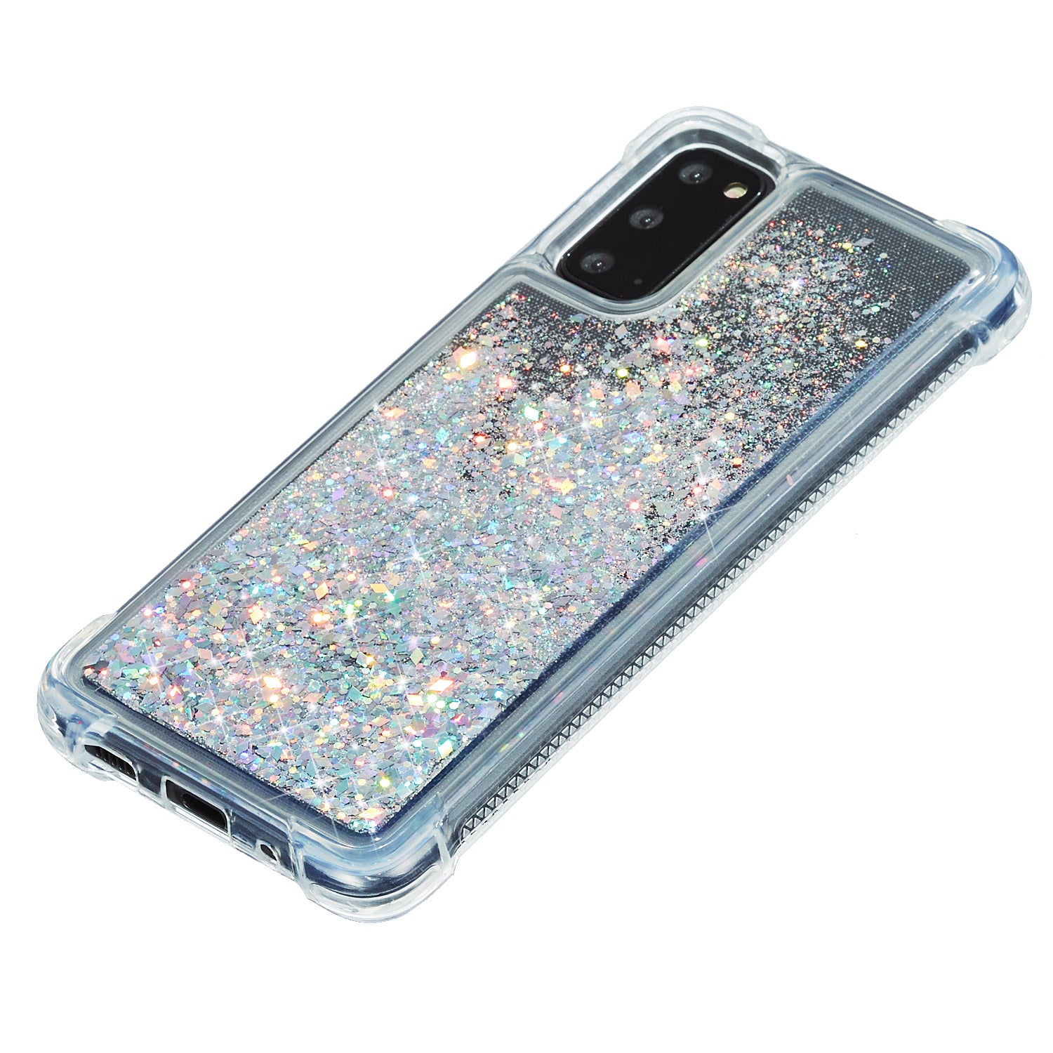 Glitter Powder Quicksand Inside TPU Shell for Samsung Galaxy S20 4G/S20 5G - Silver