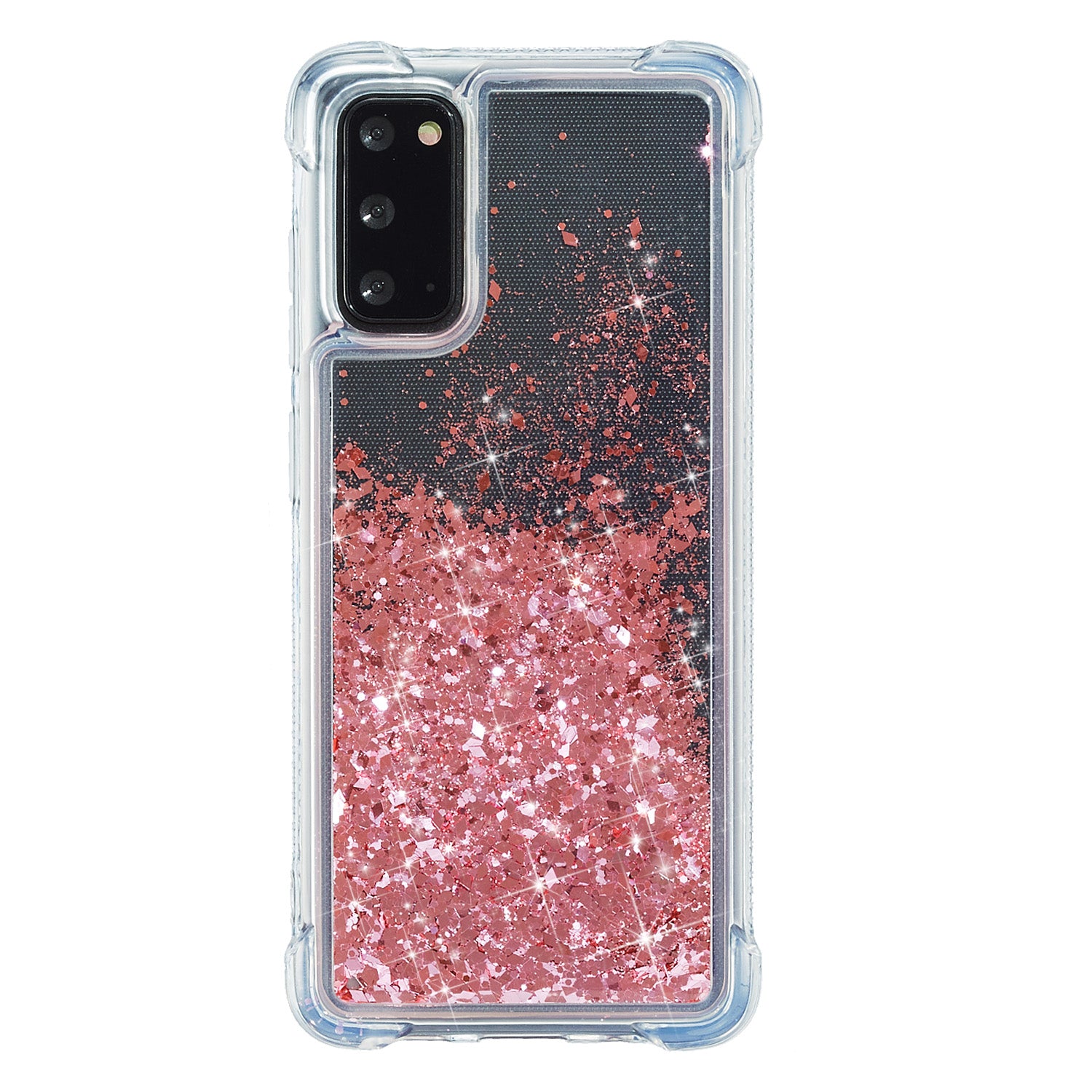 Glitter Powder Quicksand Inside TPU Shell for Samsung Galaxy S20 4G/S20 5G - Pink