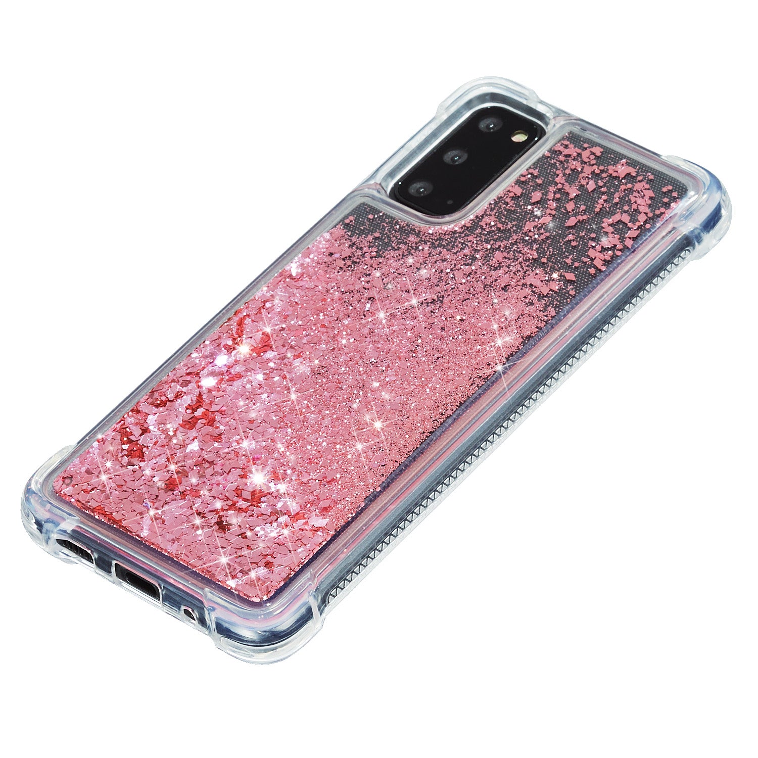 Glitter Powder Quicksand Inside TPU Shell for Samsung Galaxy S20 4G/S20 5G - Pink