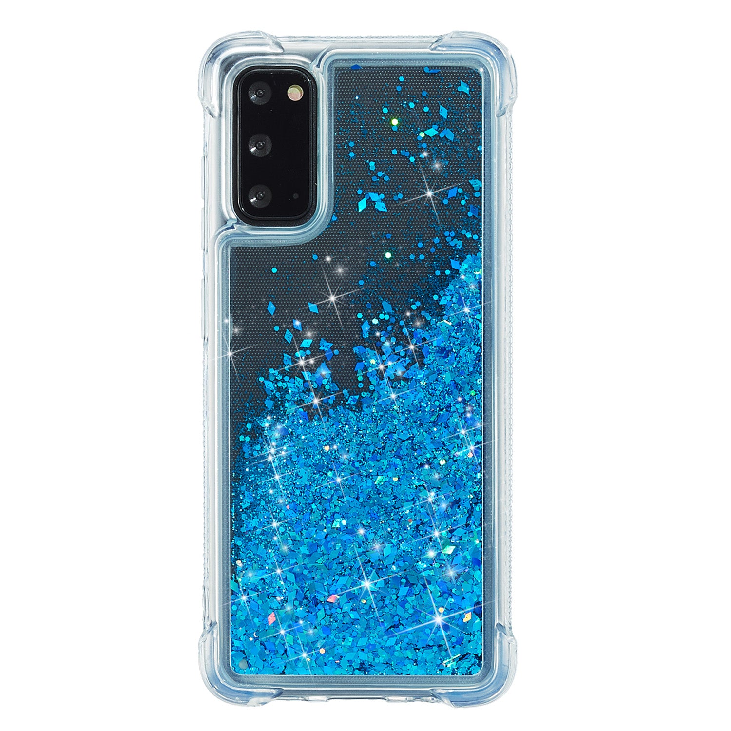 Glitter Powder Quicksand Inside TPU Shell for Samsung Galaxy S20 4G/S20 5G - Blue