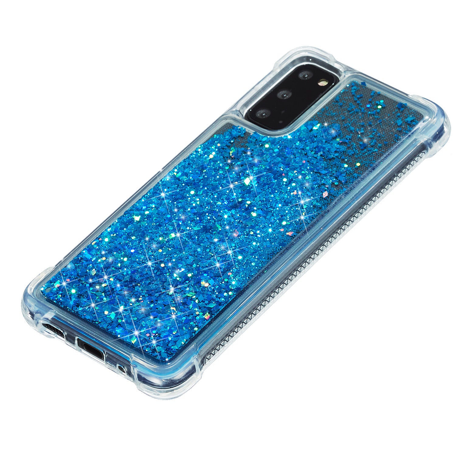 Glitter Powder Quicksand Inside TPU Shell for Samsung Galaxy S20 4G/S20 5G - Blue