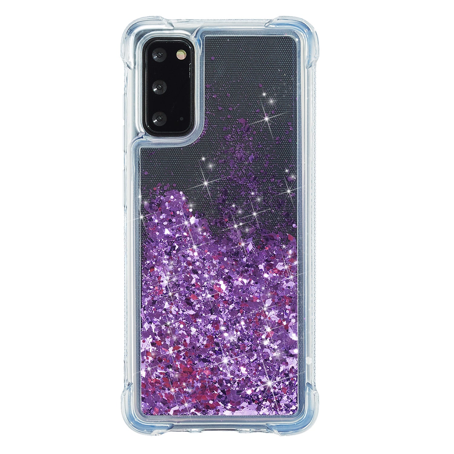 Glitter Powder Quicksand Inside TPU Shell for Samsung Galaxy S20 4G/S20 5G - Purple