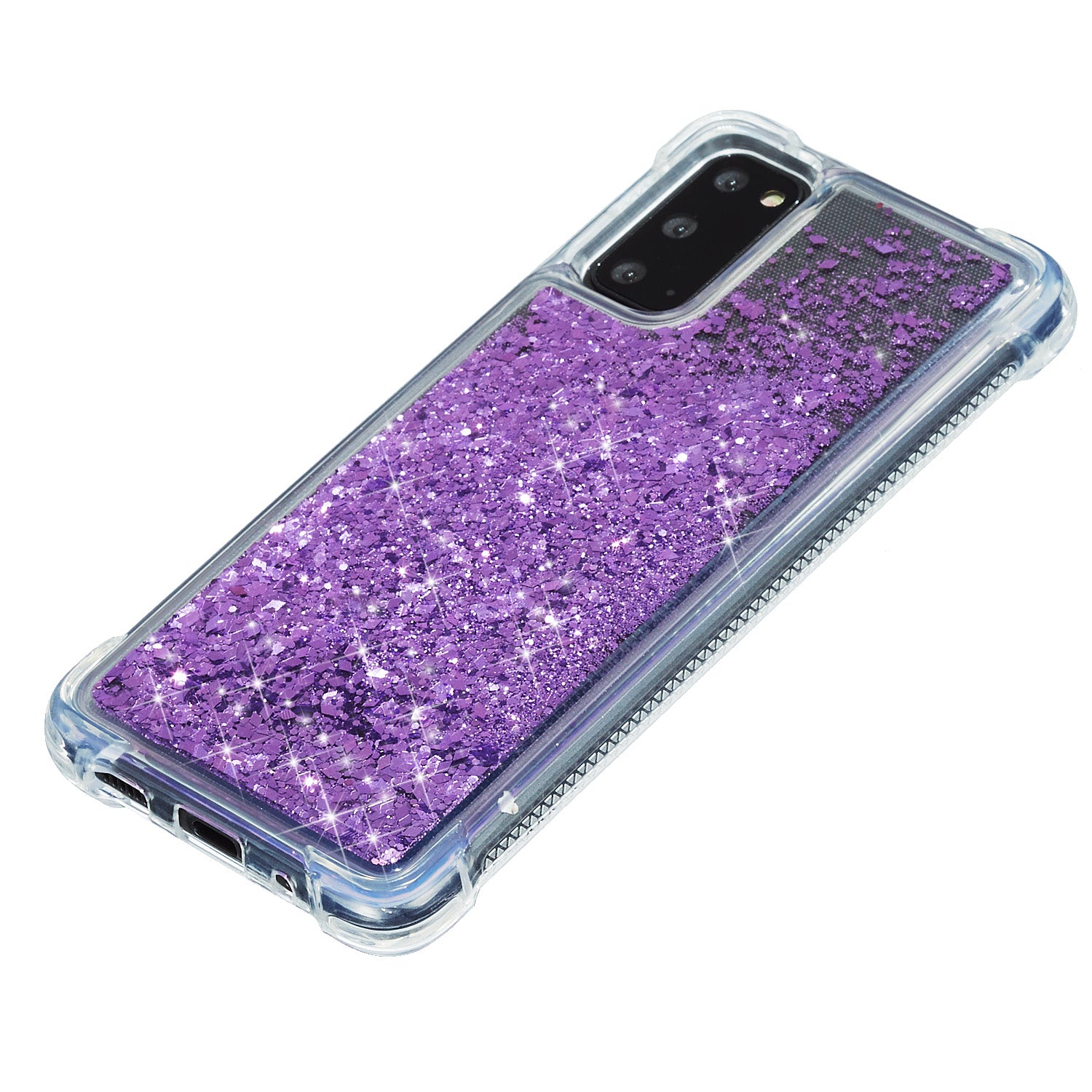 Glitter Powder Quicksand Inside TPU Shell for Samsung Galaxy S20 4G/S20 5G - Purple