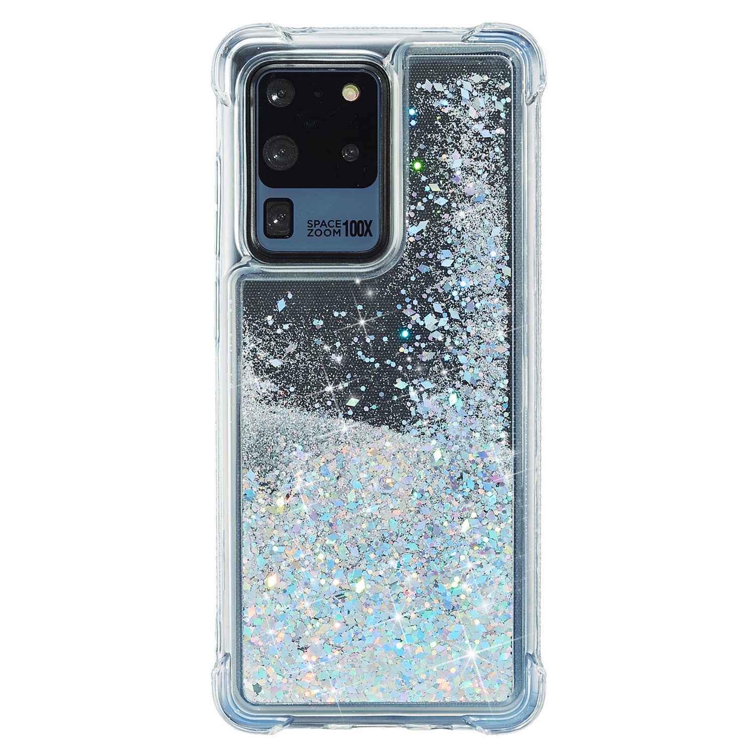 Glitter Powder Quicksand TPU Phone Cover for Samsung Galaxy S20 Ultra - Silver