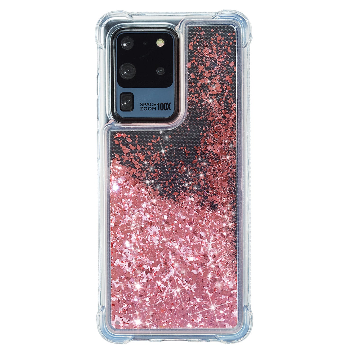 Glitter Powder Quicksand TPU Phone Cover for Samsung Galaxy S20 Ultra - Red