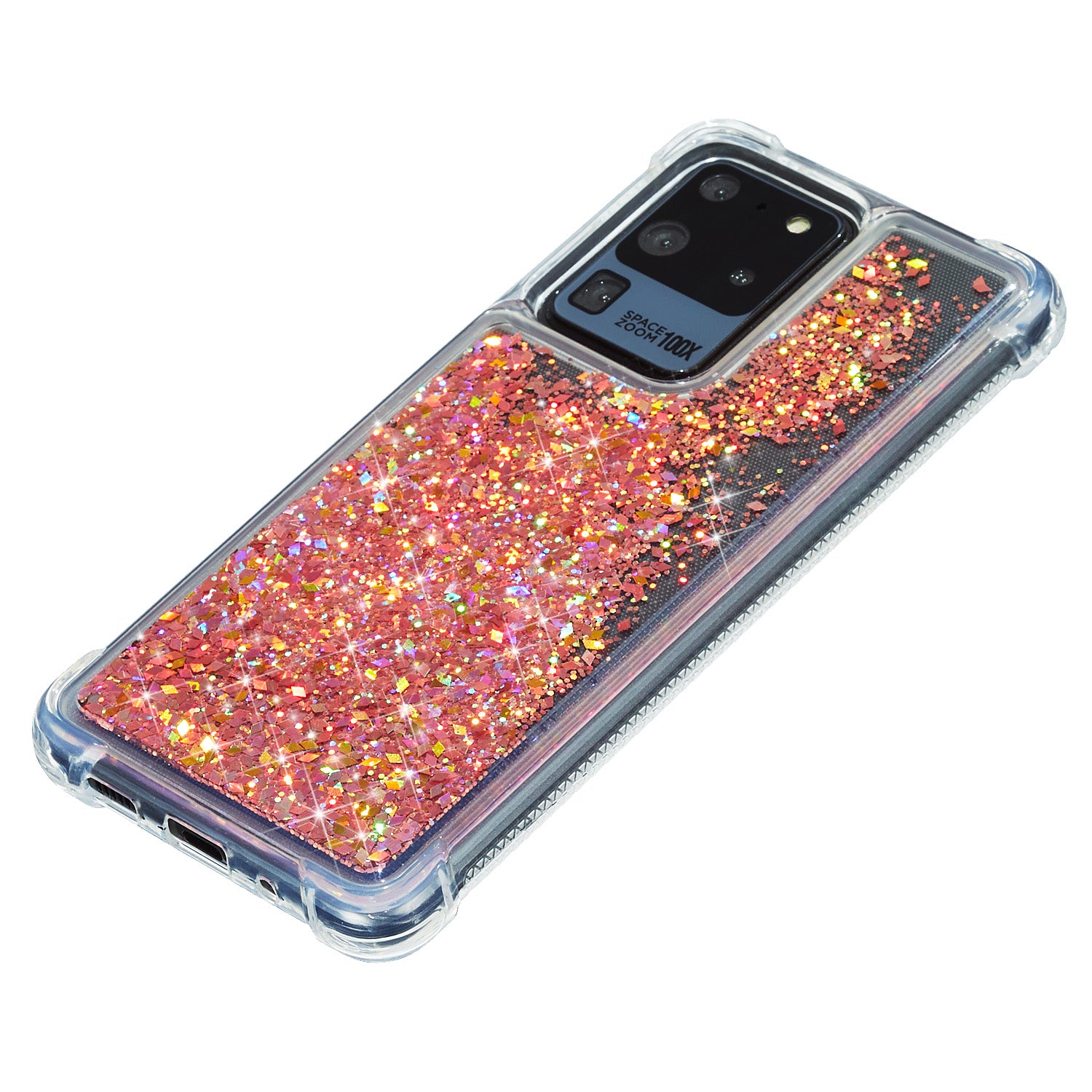 Glitter Powder Quicksand TPU Phone Cover for Samsung Galaxy S20 Ultra - Orange