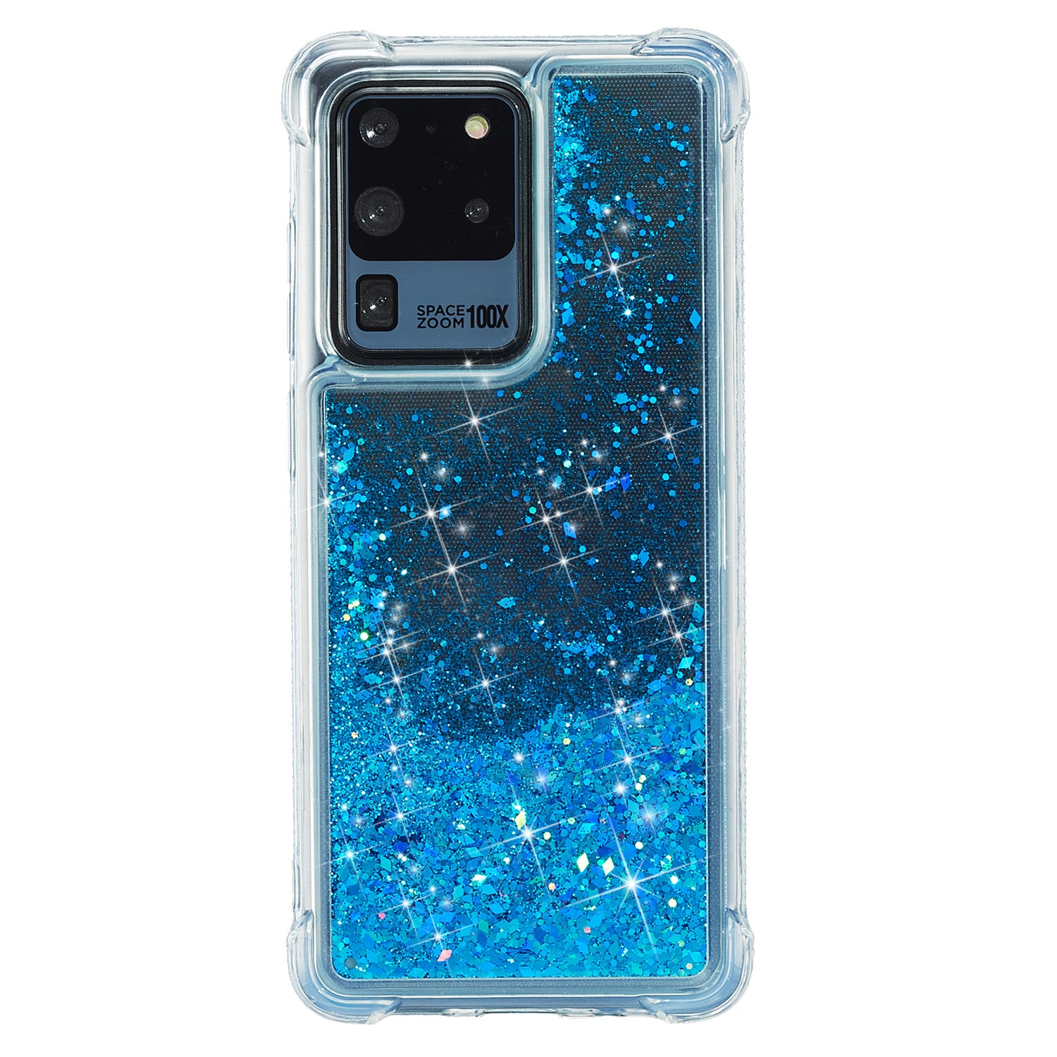 Glitter Powder Quicksand TPU Phone Cover for Samsung Galaxy S20 Ultra - Blue