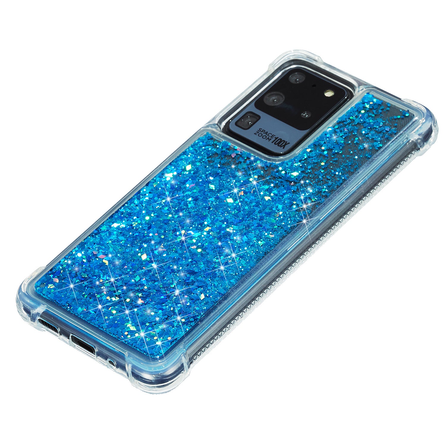 Glitter Powder Quicksand TPU Phone Cover for Samsung Galaxy S20 Ultra - Blue