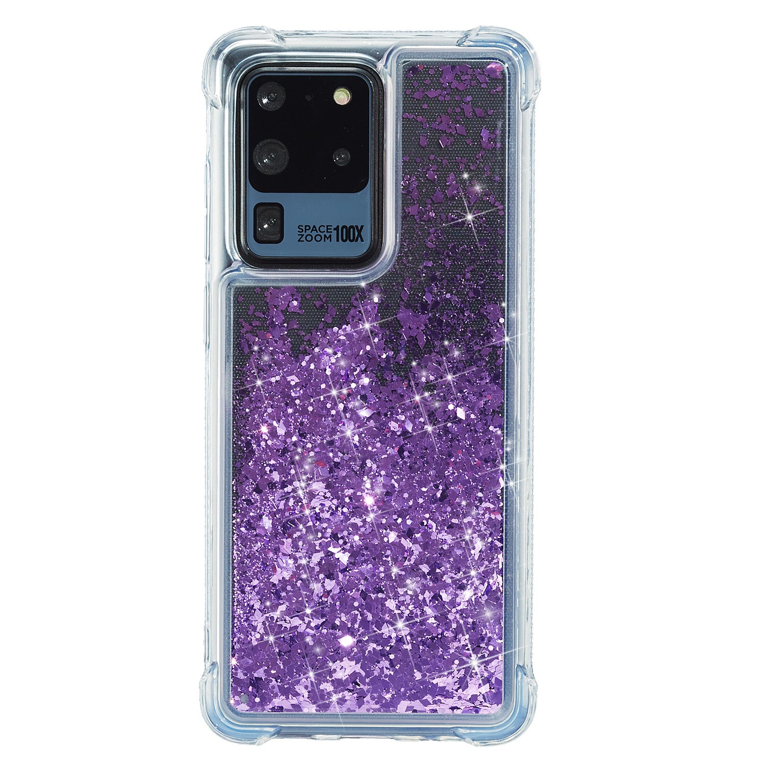 Glitter Powder Quicksand TPU Phone Cover for Samsung Galaxy S20 Ultra - Purple