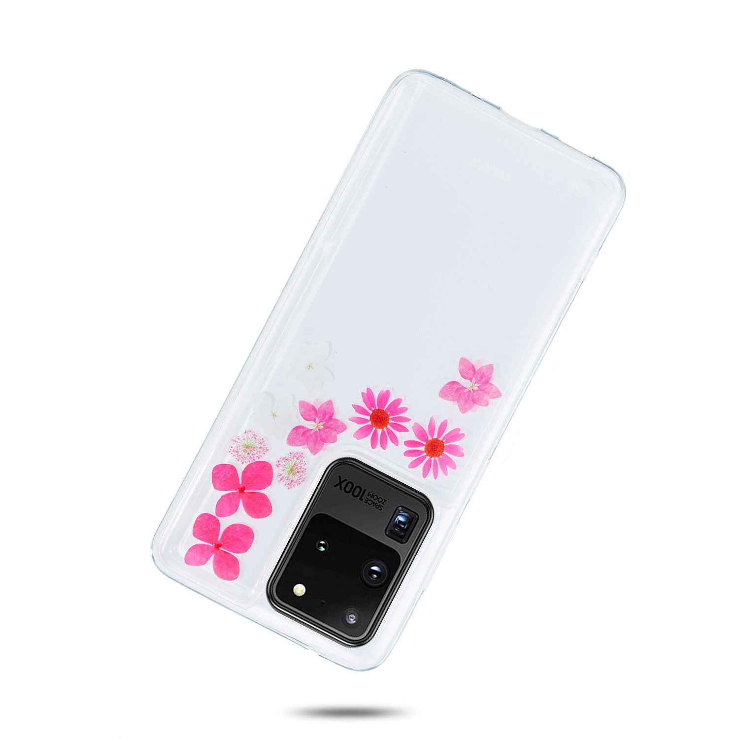 Quicksand Printing Skin TPU Unique Cover for Samsung Galaxy S20 Ultra - Flowers