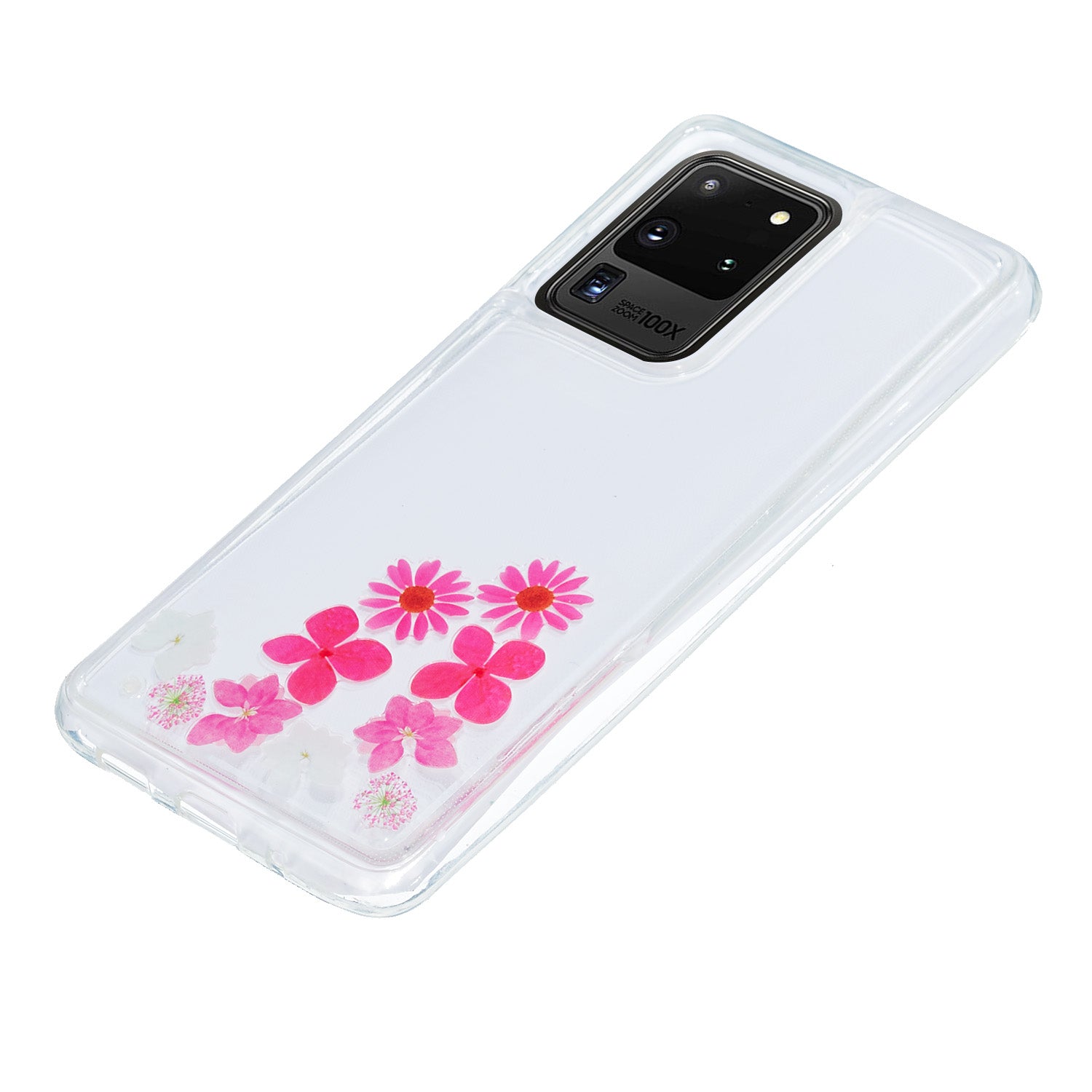 Quicksand Printing Skin TPU Unique Cover for Samsung Galaxy S20 Ultra - Flowers