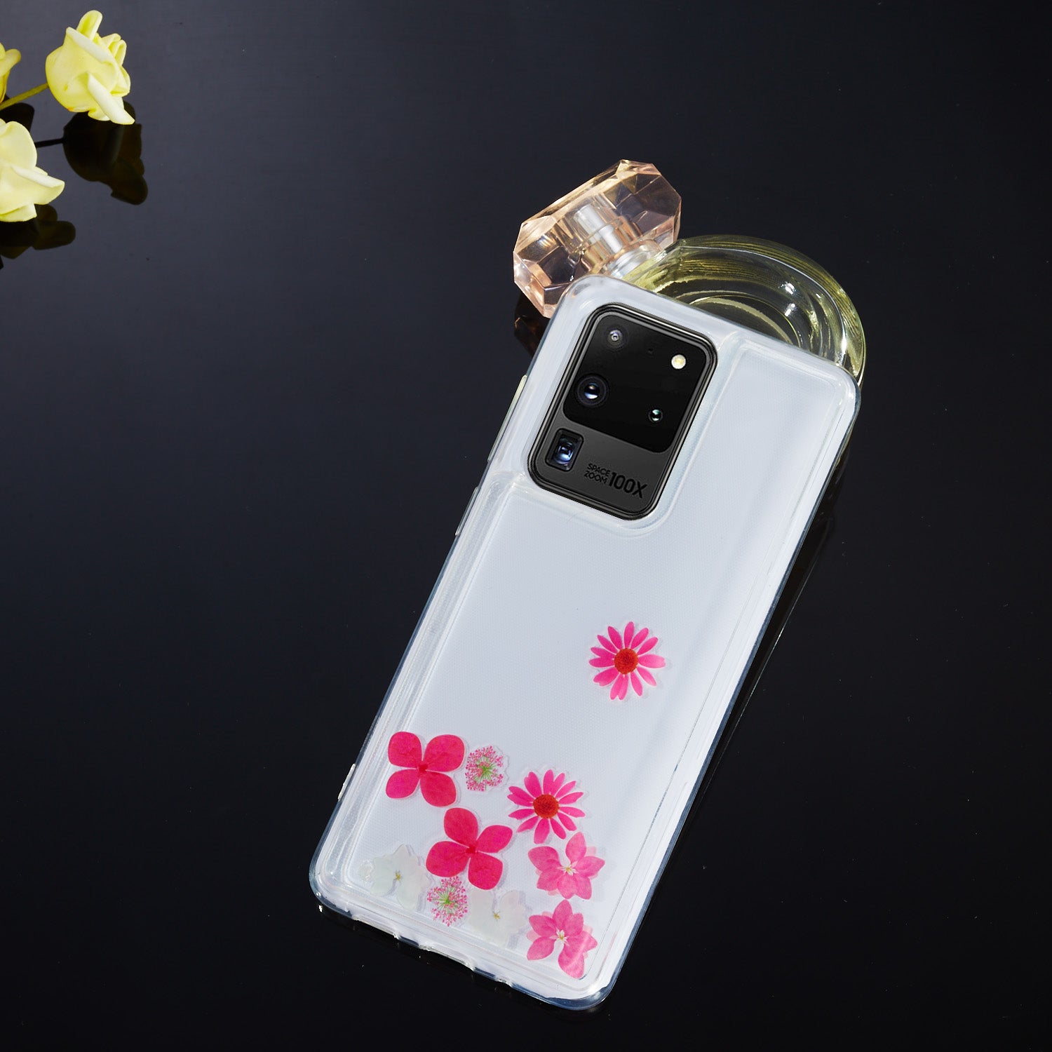 Quicksand Printing Skin TPU Unique Cover for Samsung Galaxy S20 Ultra - Flowers