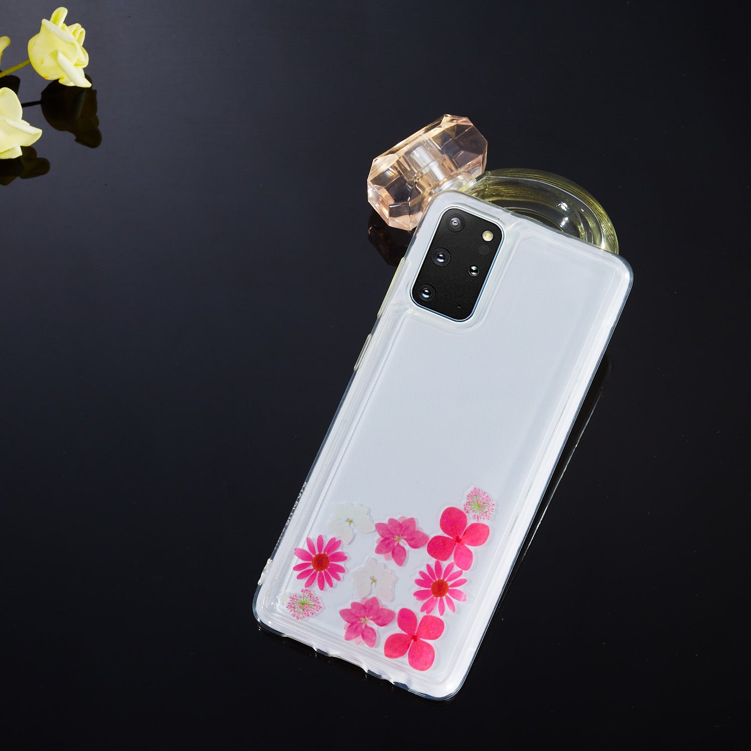 Liquid Floating Pattern TPU Back Shell for Samsung Galaxy S20 Plus - Flower