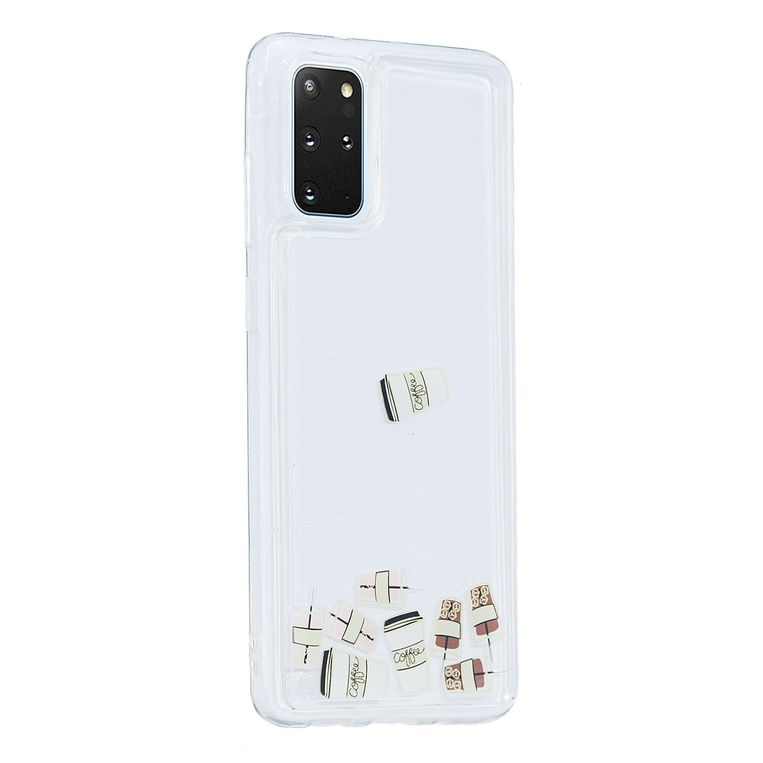 Liquid Floating Pattern TPU Back Shell for Samsung Galaxy S20 Plus - Coffee