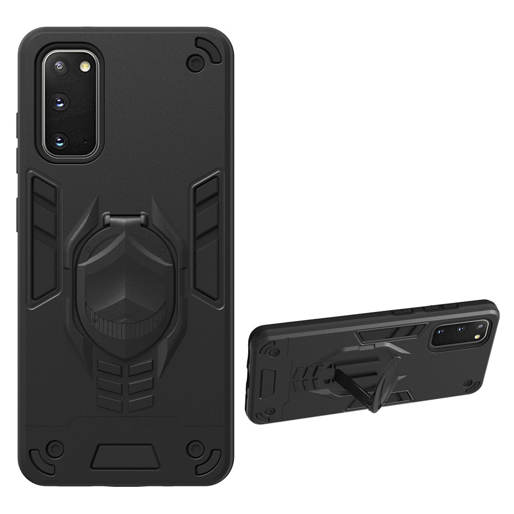 Armor Guard Detachable 2-in-1 Kickstand TPU+PC Hybrid Phone Cover for Samsung Galaxy S20 4G/S20 5G - Black