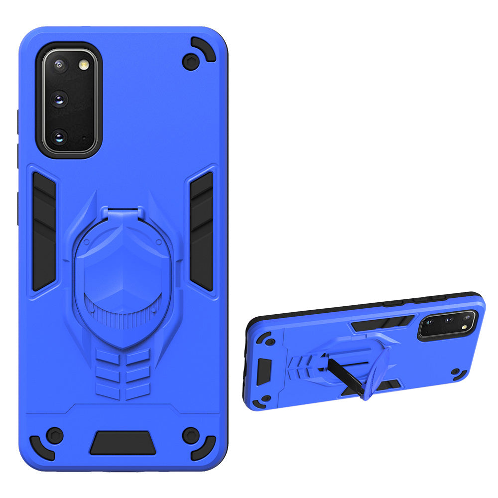 Armor Guard Detachable 2-in-1 Kickstand TPU+PC Hybrid Phone Cover for Samsung Galaxy S20 4G/S20 5G - Blue