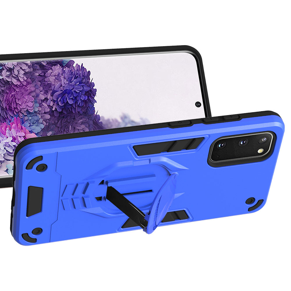 Armor Guard Detachable 2-in-1 Kickstand TPU+PC Hybrid Phone Cover for Samsung Galaxy S20 4G/S20 5G - Blue