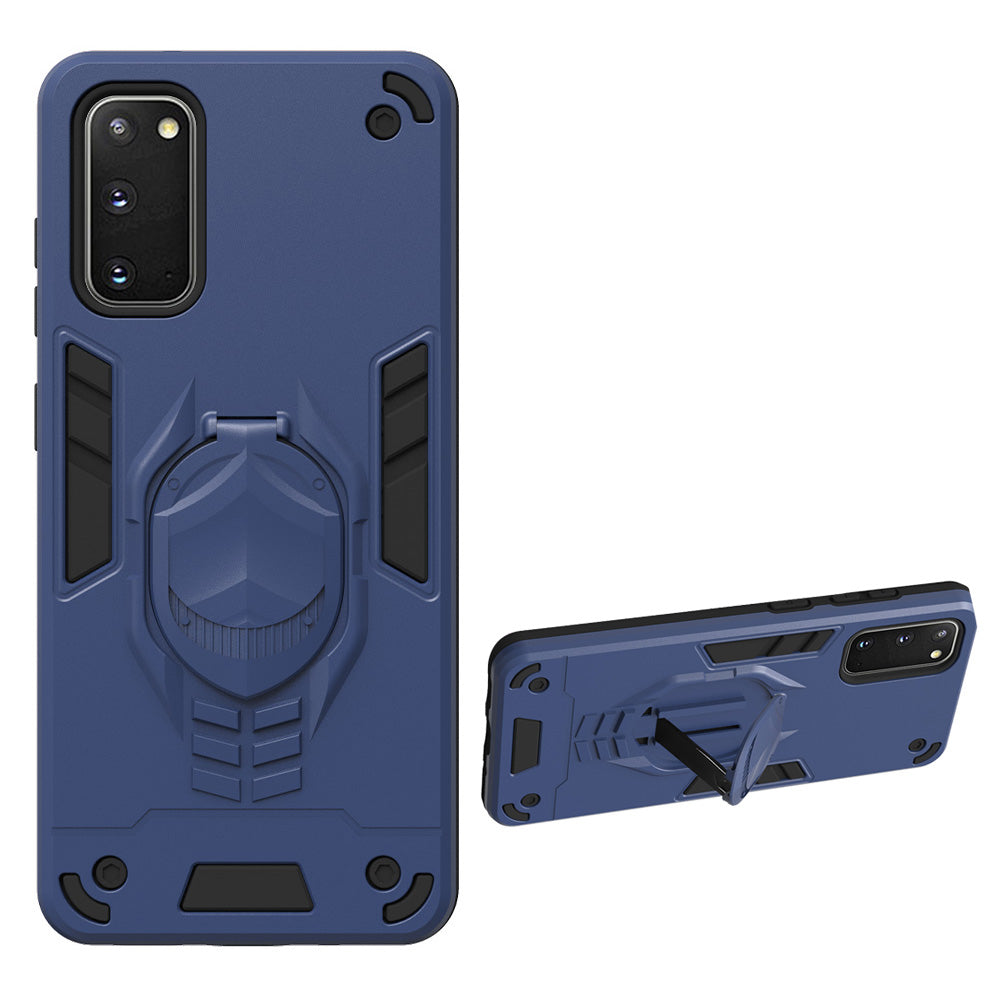 Armor Guard Detachable 2-in-1 Kickstand TPU+PC Hybrid Phone Cover for Samsung Galaxy S20 4G/S20 5G - Dark Blue