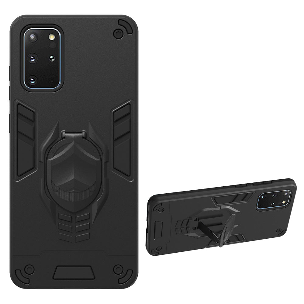 Armor Guard Detachable 2-in-1 Kickstand TPU+PC Hybrid Phone Cover for Samsung Galaxy S20 Plus / S20 Plus 5G - Black