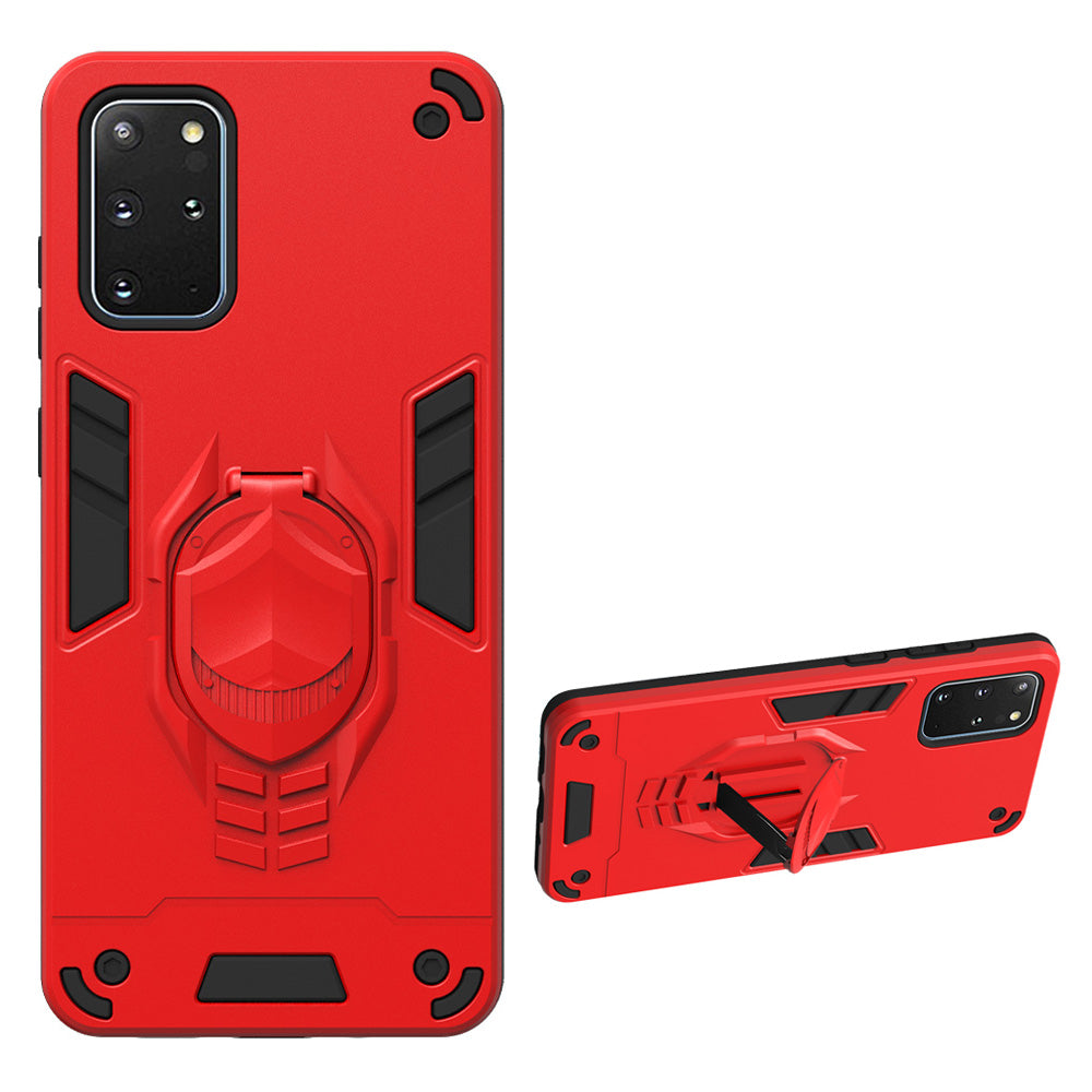 Armor Guard Detachable 2-in-1 Kickstand TPU+PC Hybrid Phone Cover for Samsung Galaxy S20 Plus / S20 Plus 5G - Red