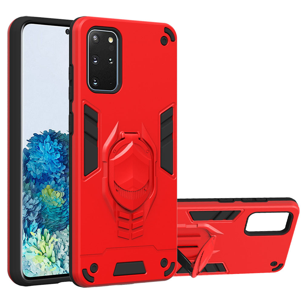 Armor Guard Detachable 2-in-1 Kickstand TPU+PC Hybrid Phone Cover for Samsung Galaxy S20 Plus / S20 Plus 5G - Red