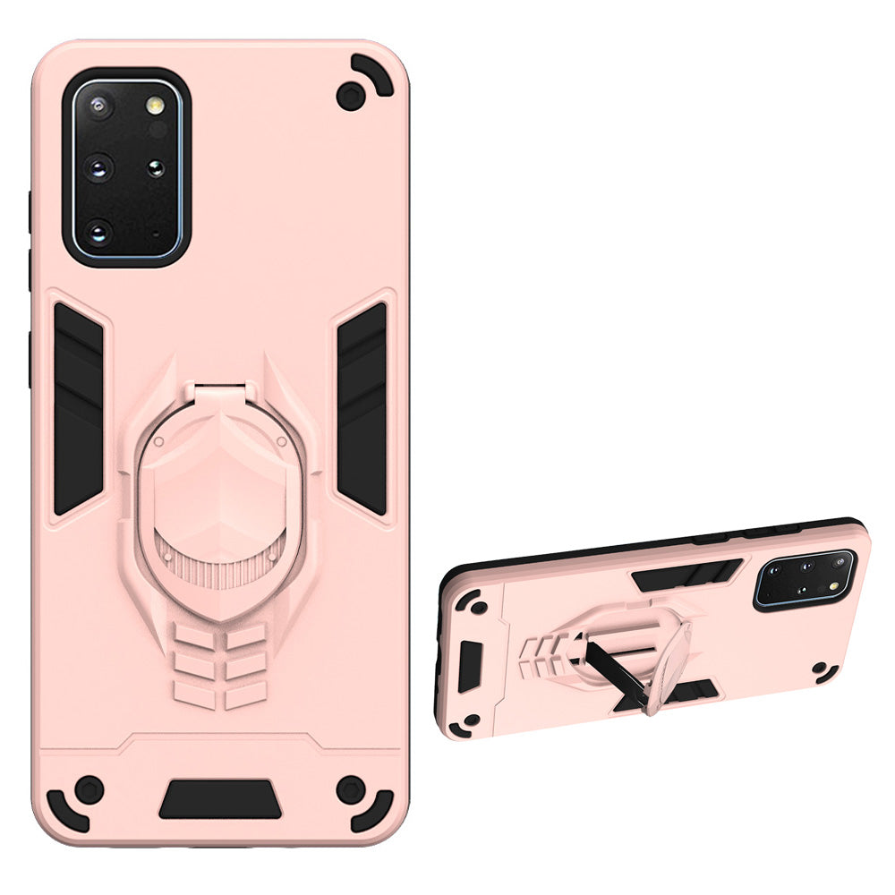 Armor Guard Detachable 2-in-1 Kickstand TPU+PC Hybrid Phone Cover for Samsung Galaxy S20 Plus / S20 Plus 5G - Rose Gold