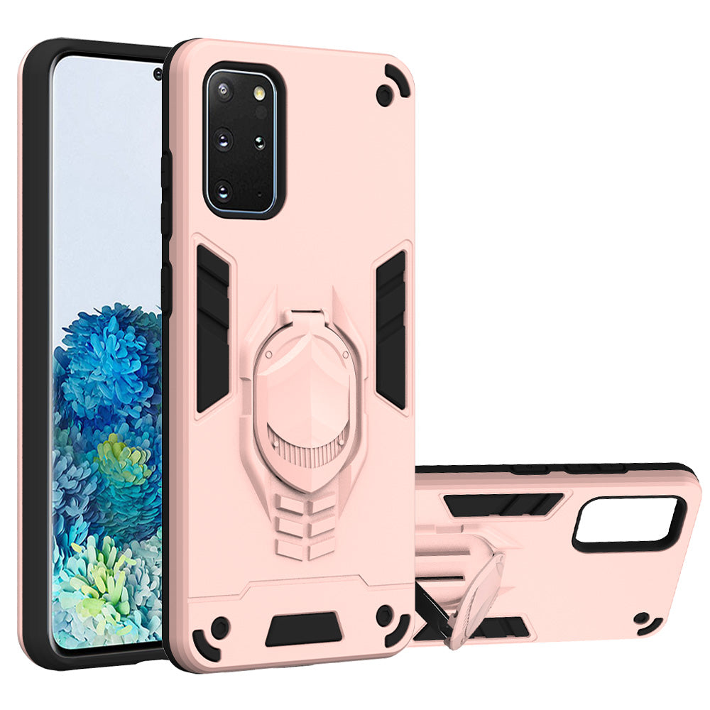 Armor Guard Detachable 2-in-1 Kickstand TPU+PC Hybrid Phone Cover for Samsung Galaxy S20 Plus / S20 Plus 5G - Rose Gold