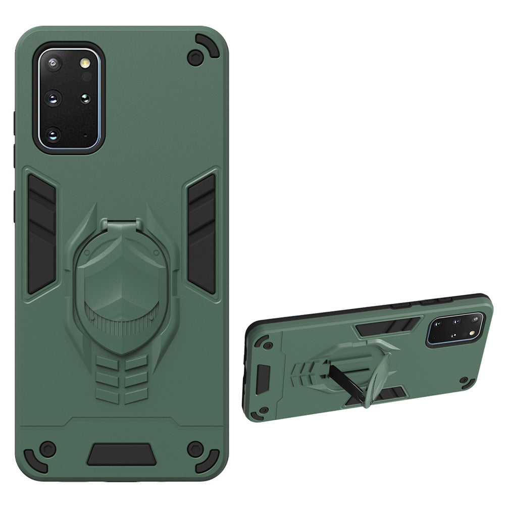 Armor Guard Detachable 2-in-1 Kickstand TPU+PC Hybrid Phone Cover for Samsung Galaxy S20 Plus / S20 Plus 5G - Green