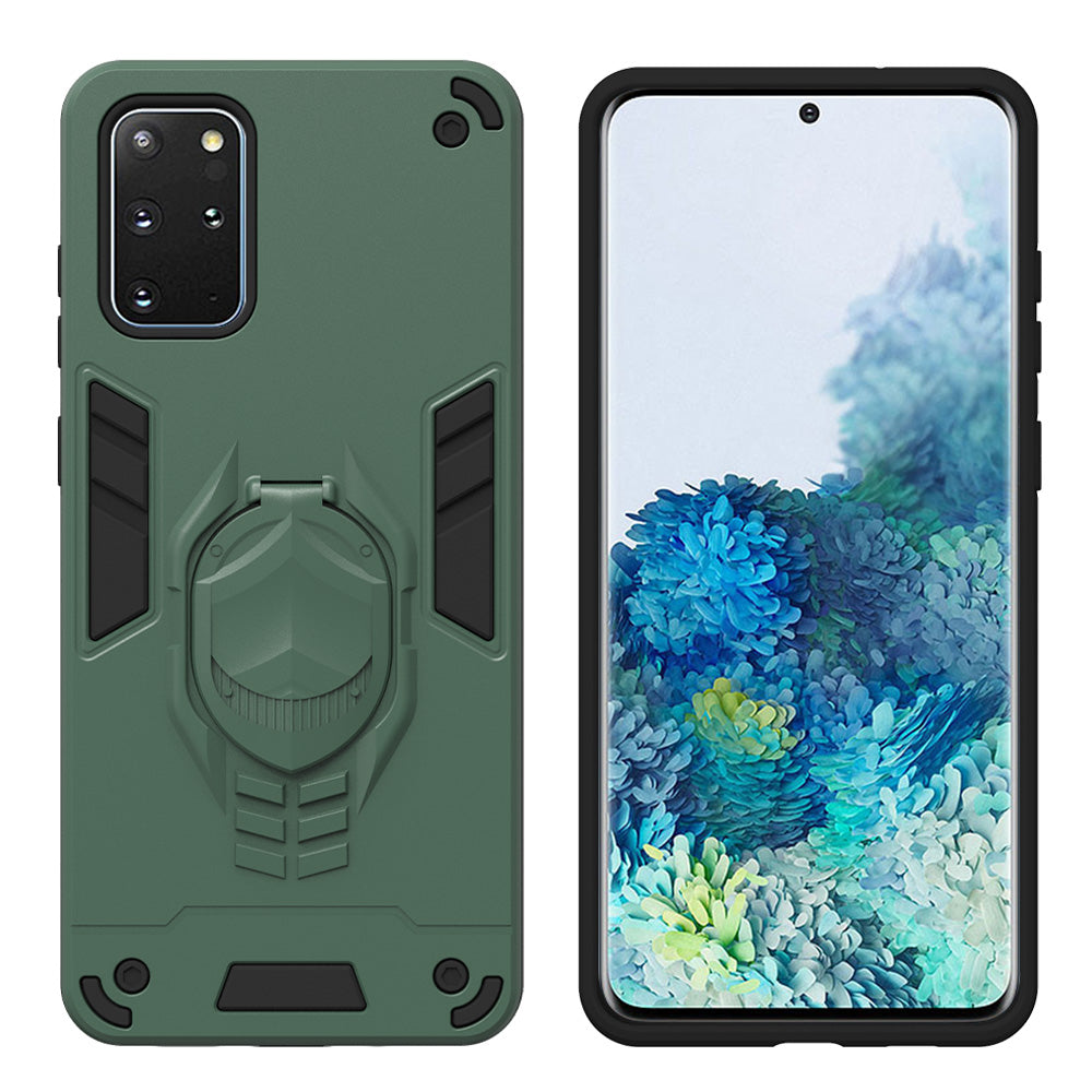 Armor Guard Detachable 2-in-1 Kickstand TPU+PC Hybrid Phone Cover for Samsung Galaxy S20 Plus / S20 Plus 5G - Green